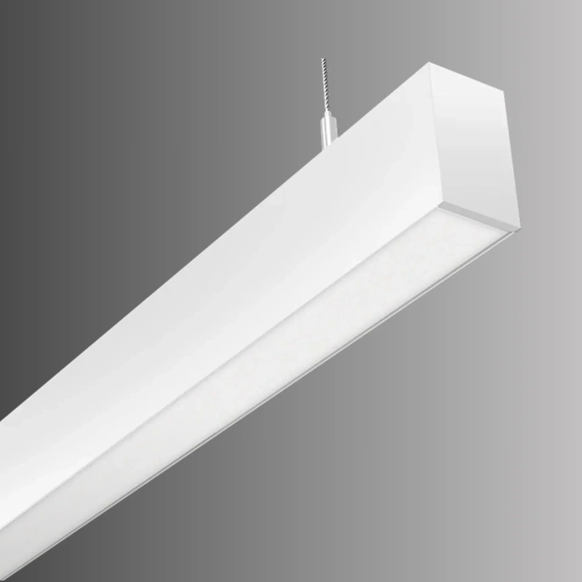 LED Strip Light Fixture, 40W, 5455 Lumens, 30K/35K/40K, 120-277V, White, Flat Lens