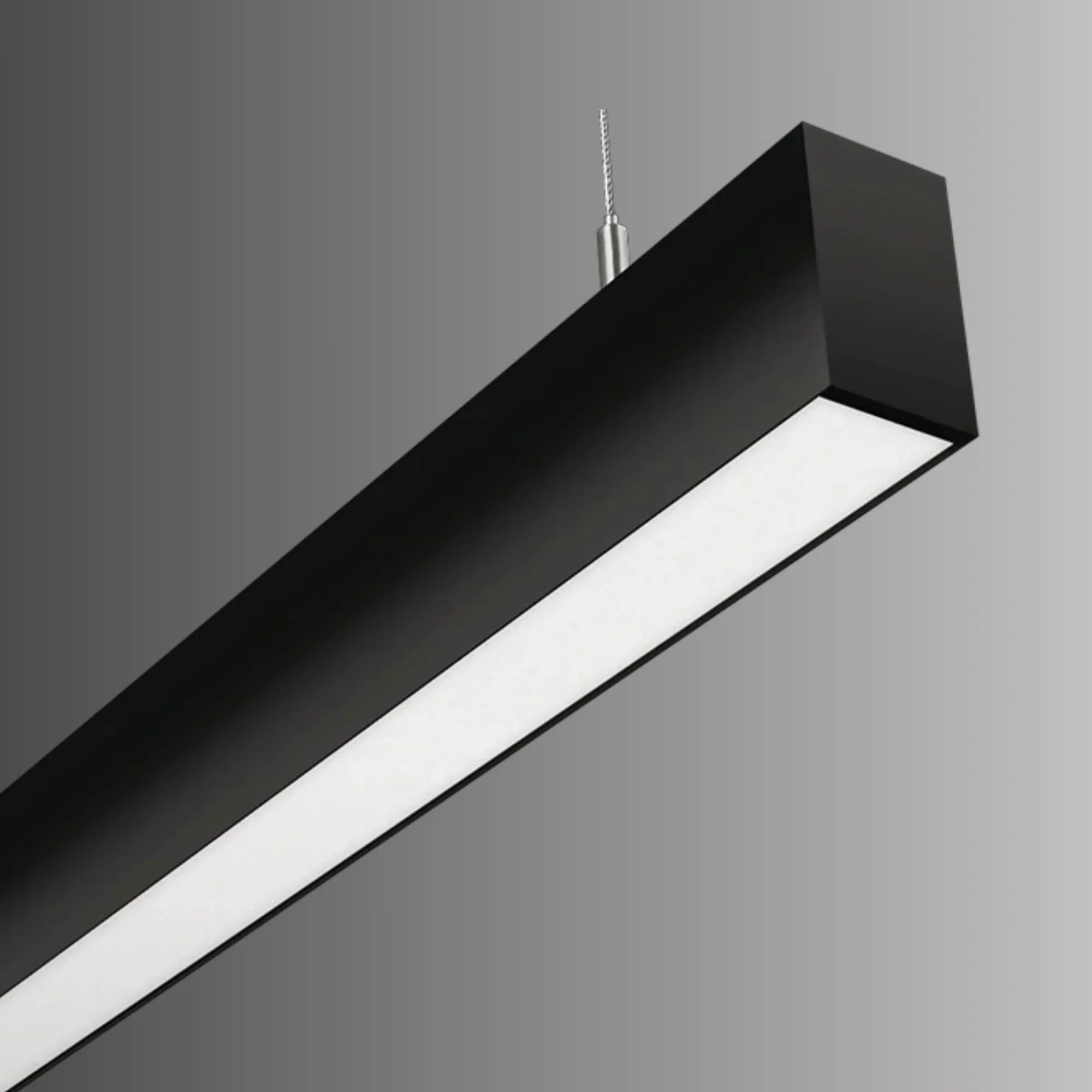 LED Strip Light Fixture, 80W, 10690 Lumens, 30K/35K/40K, 120-277V, Black, Flat Lens