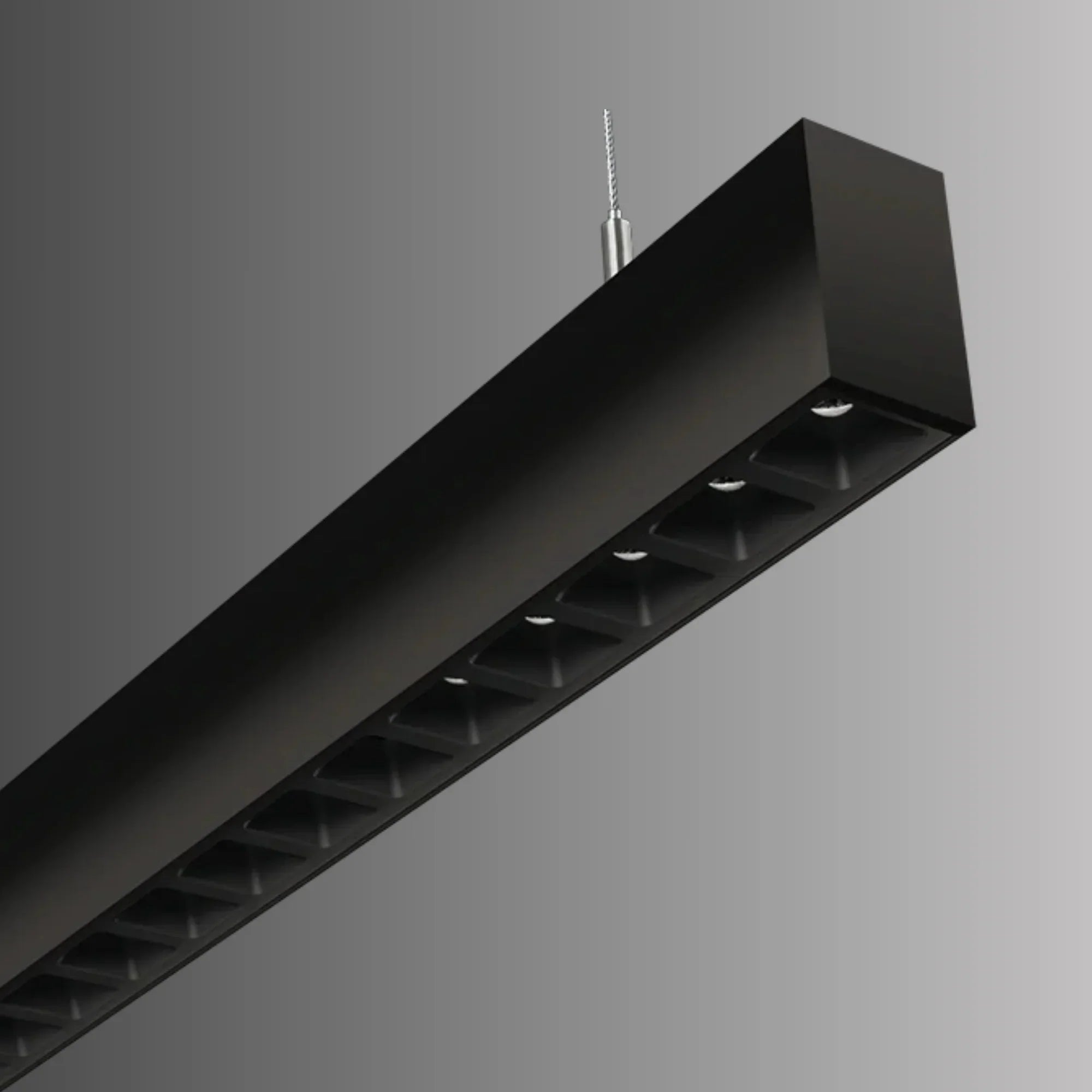 LED Strip Light Fixture, 80W, 11380 Lumens, 30K/35K/40K, 120-277V, Black, Louvers Lens