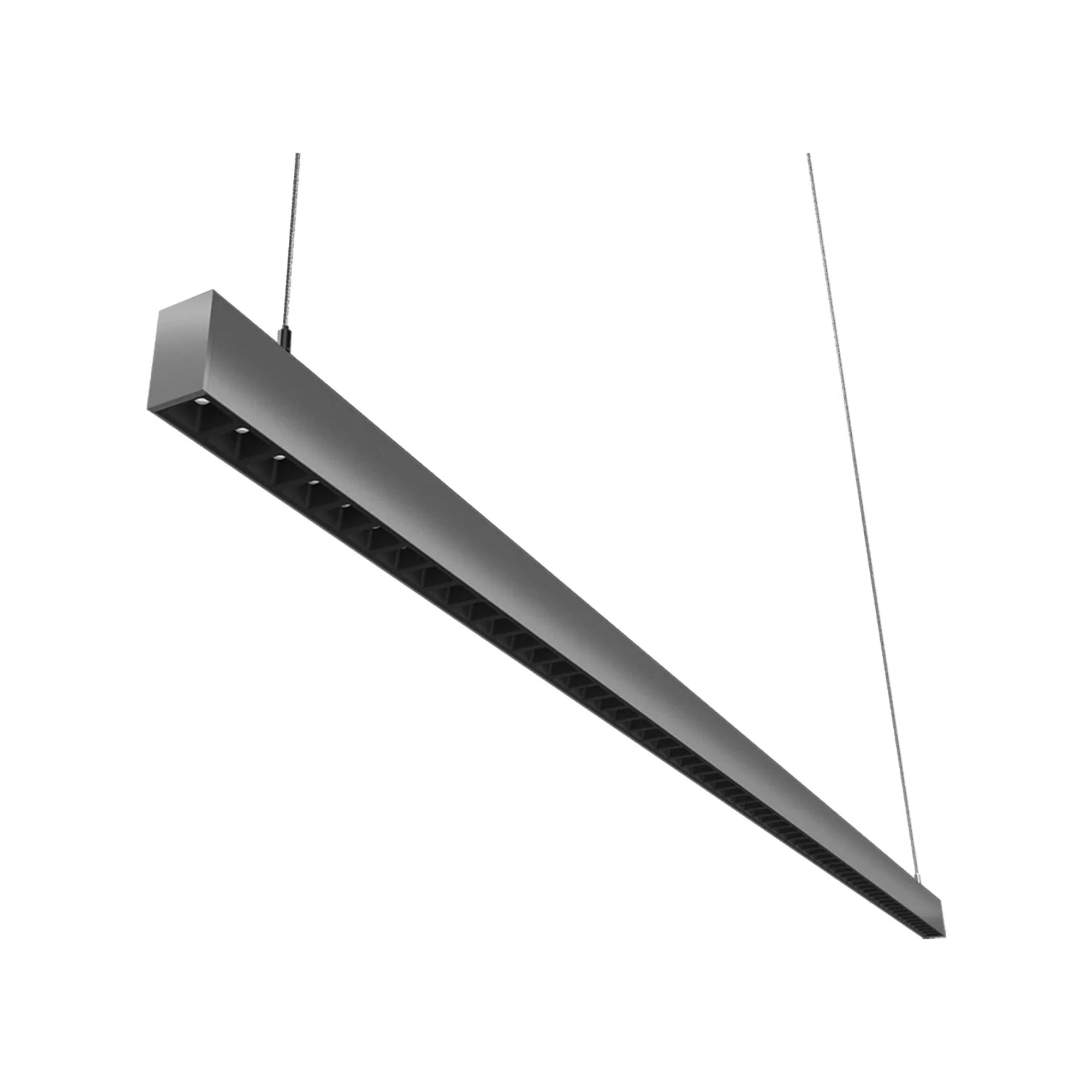 LED Strip Light Fixture, 80W, 11380 Lumens, 30K/35K/40K, 120-277V, Silver, Louvers Lens - Bees Lighting