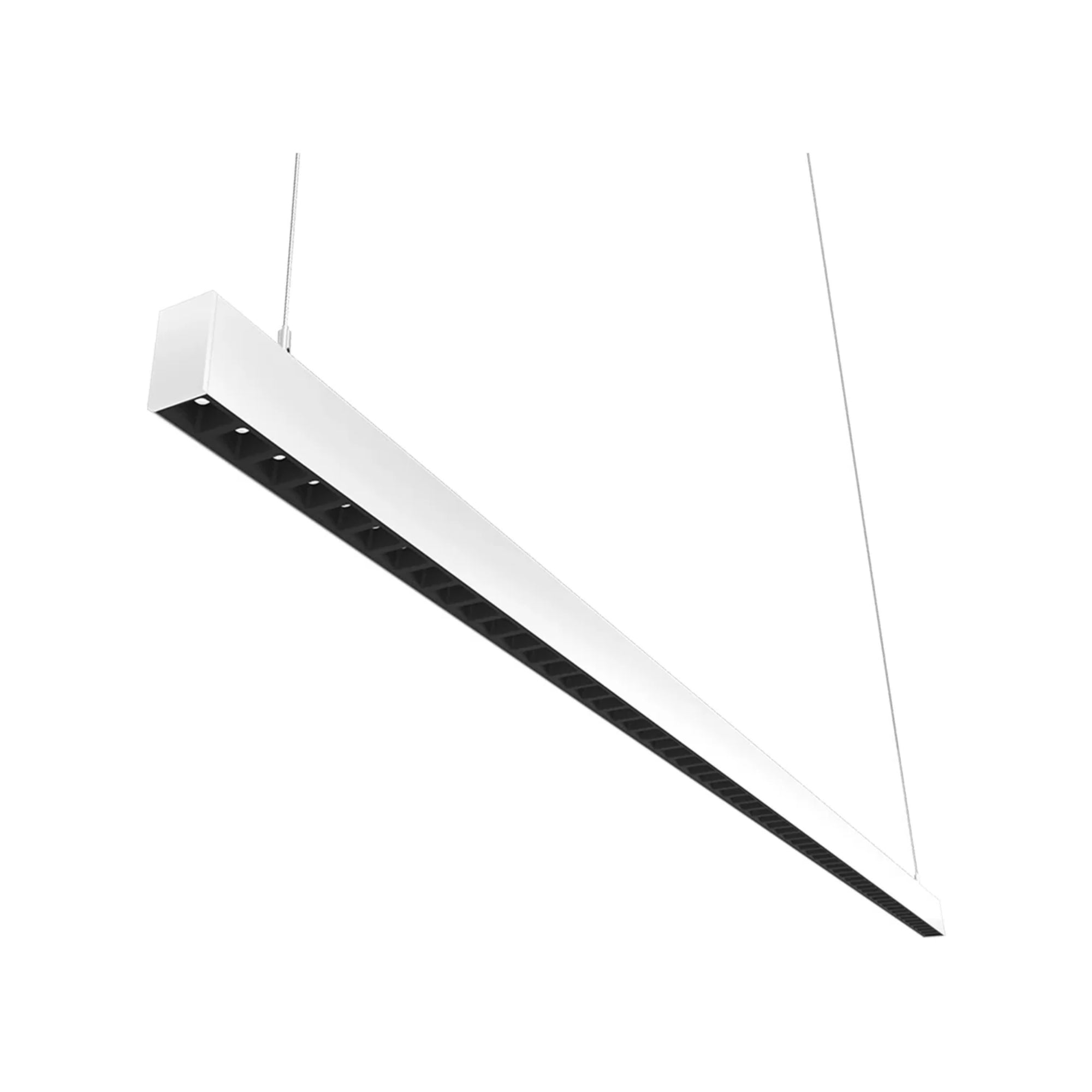 LED Strip Light Fixture, 80W, 11380 Lumens, 30K/35K/40K, 120-277V, White, Louvers Lens - Bees Lighting