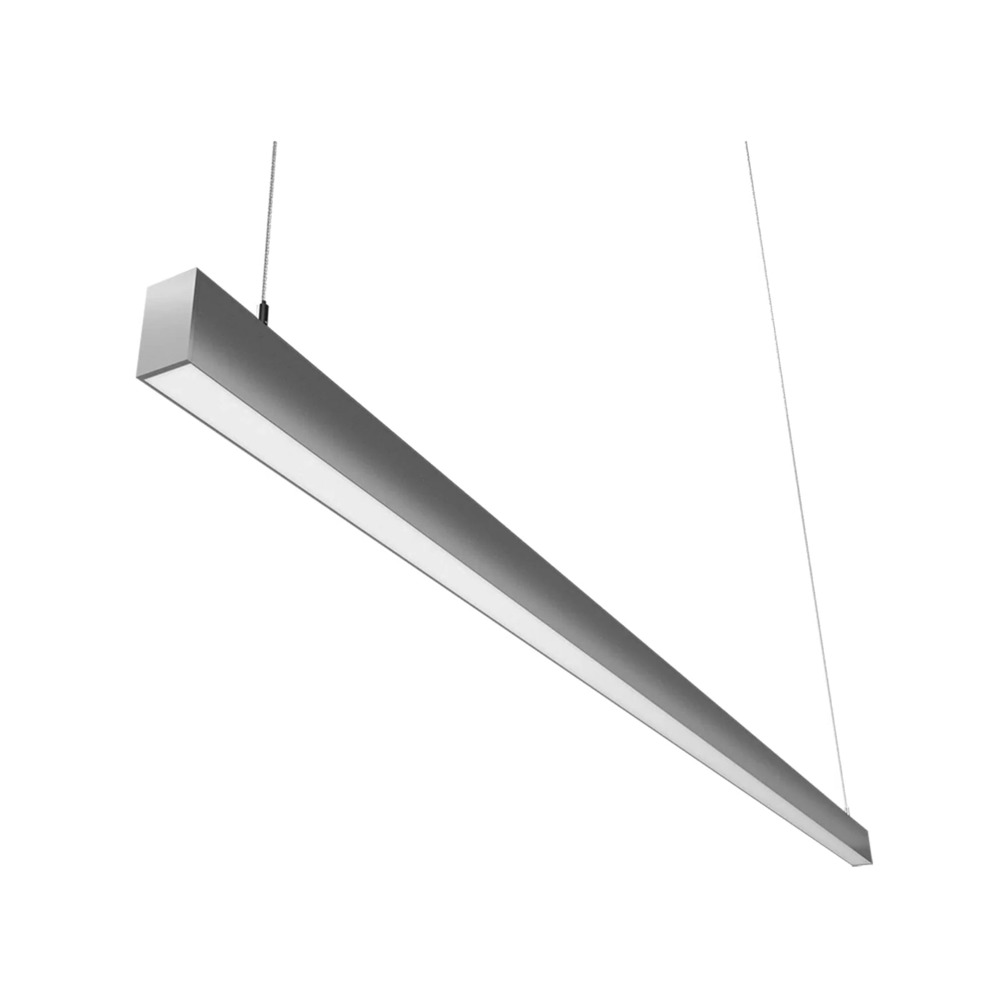 LED Strip Light Fixture, 80W, 10690 Lumens, 30K/35K/40K, 120-277V, Silver, Flat Lens