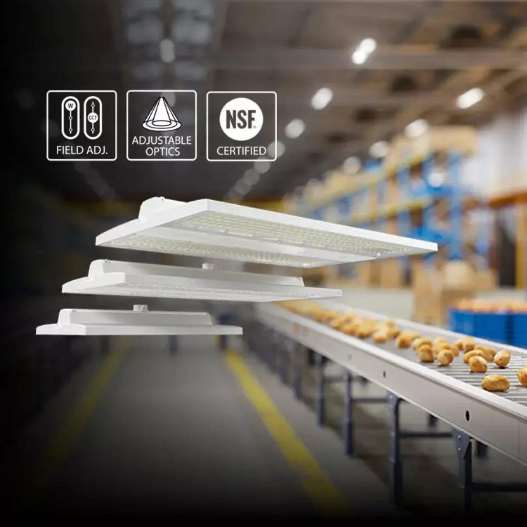 1.5ft High Bay LED Light, 160W, 23800 Lumens, 35K/40K/50K, 480V - Bees Lighting