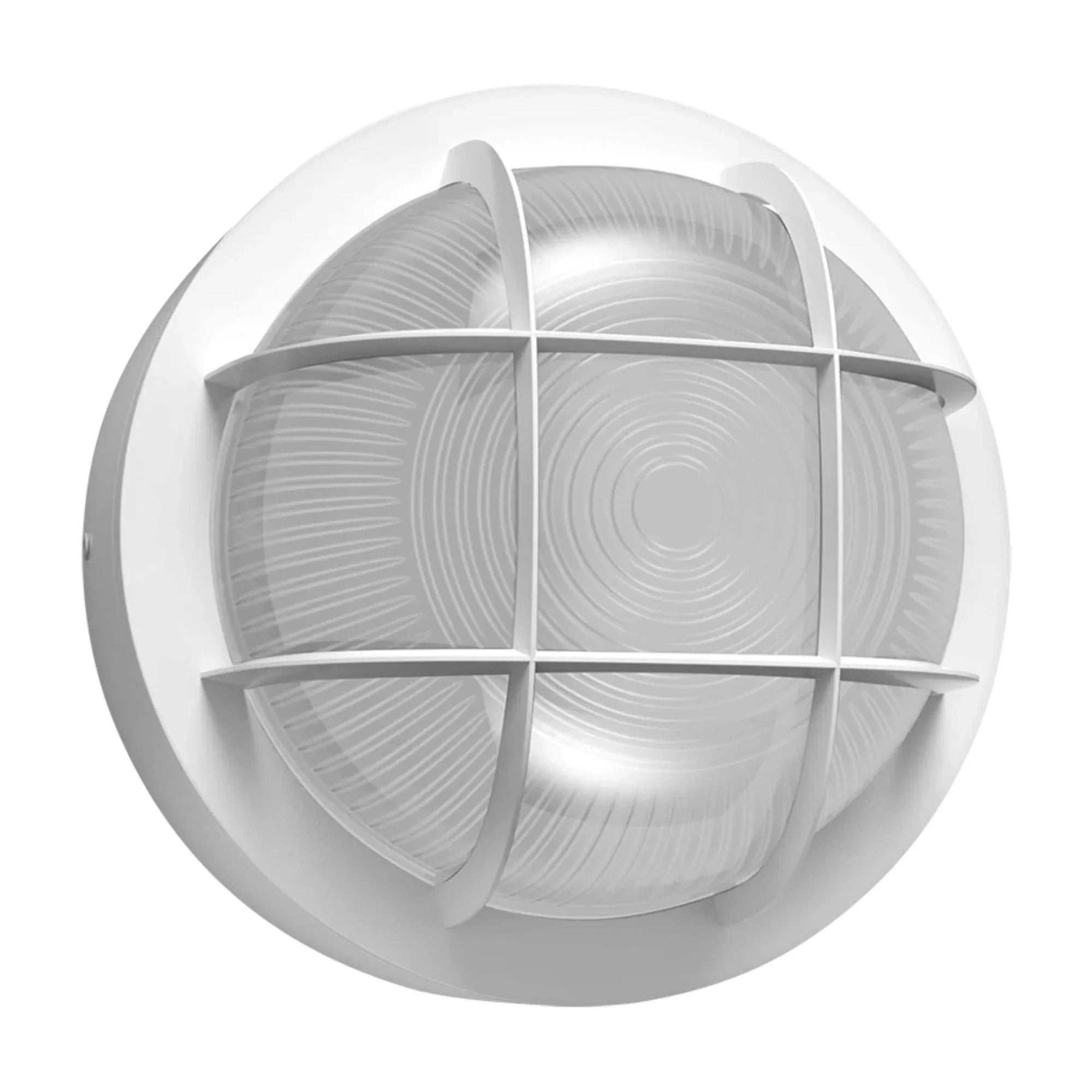 8" Round Bulkhead Wall Sconce, 1600 Lm, 30K/40K/50K, White, 120-277V - Bees Lighting