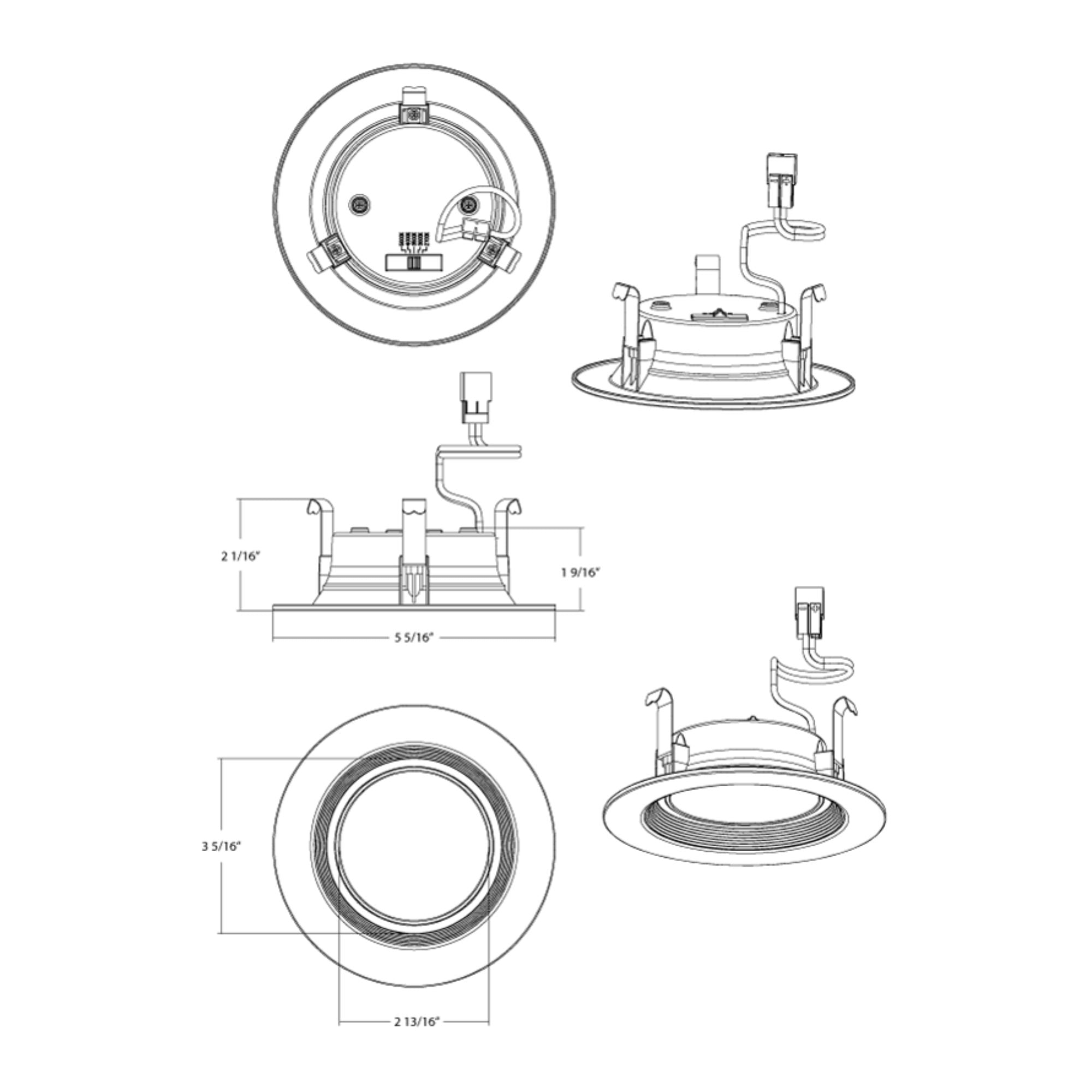 4" Retrofit Downlight with Nightlight, 700 Lm, 5-CCT, White Baffle Trim