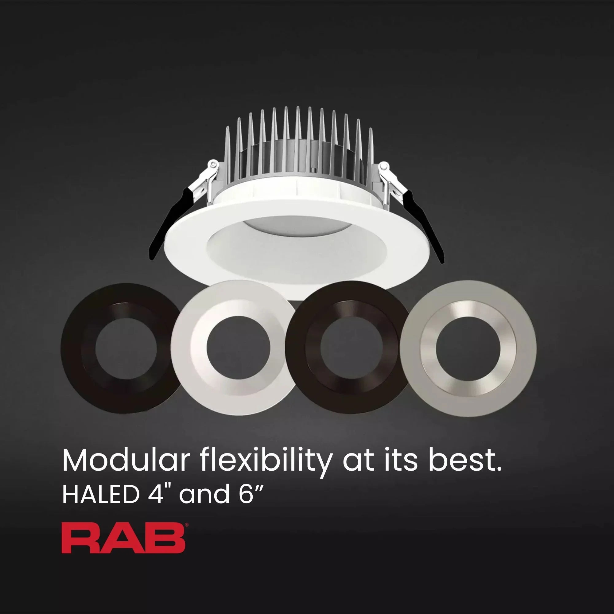 4" HALED Canless Recessed Downlight, 1100 Lumens, Selectable CCT