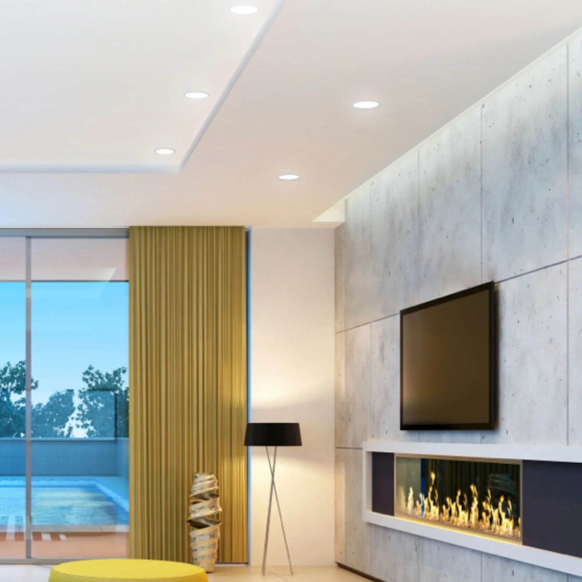 PUCKFA 4" LED Surface Mount Light, Selectable CCT, White Finish, 120V