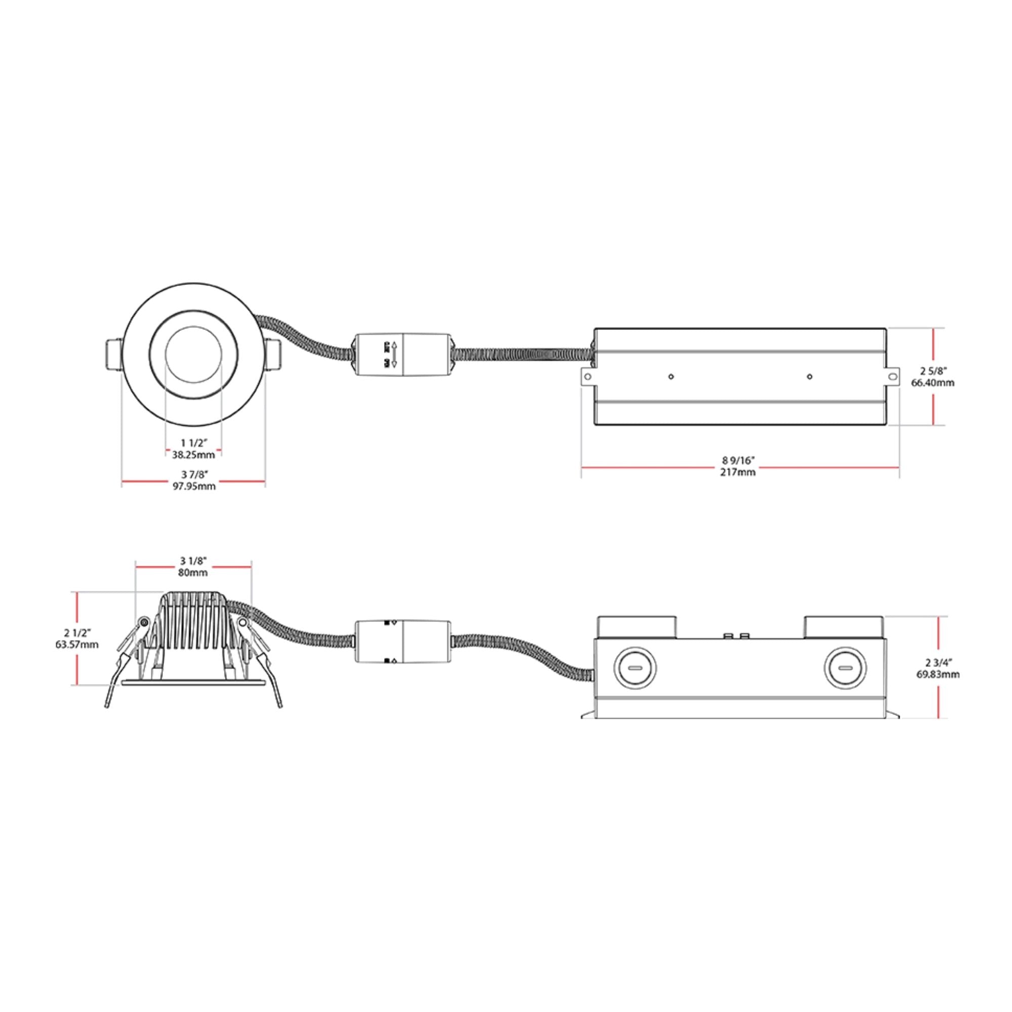 3" Deep Regress Commercial Downlight, 650 Lm, 4-CCT, White Finish