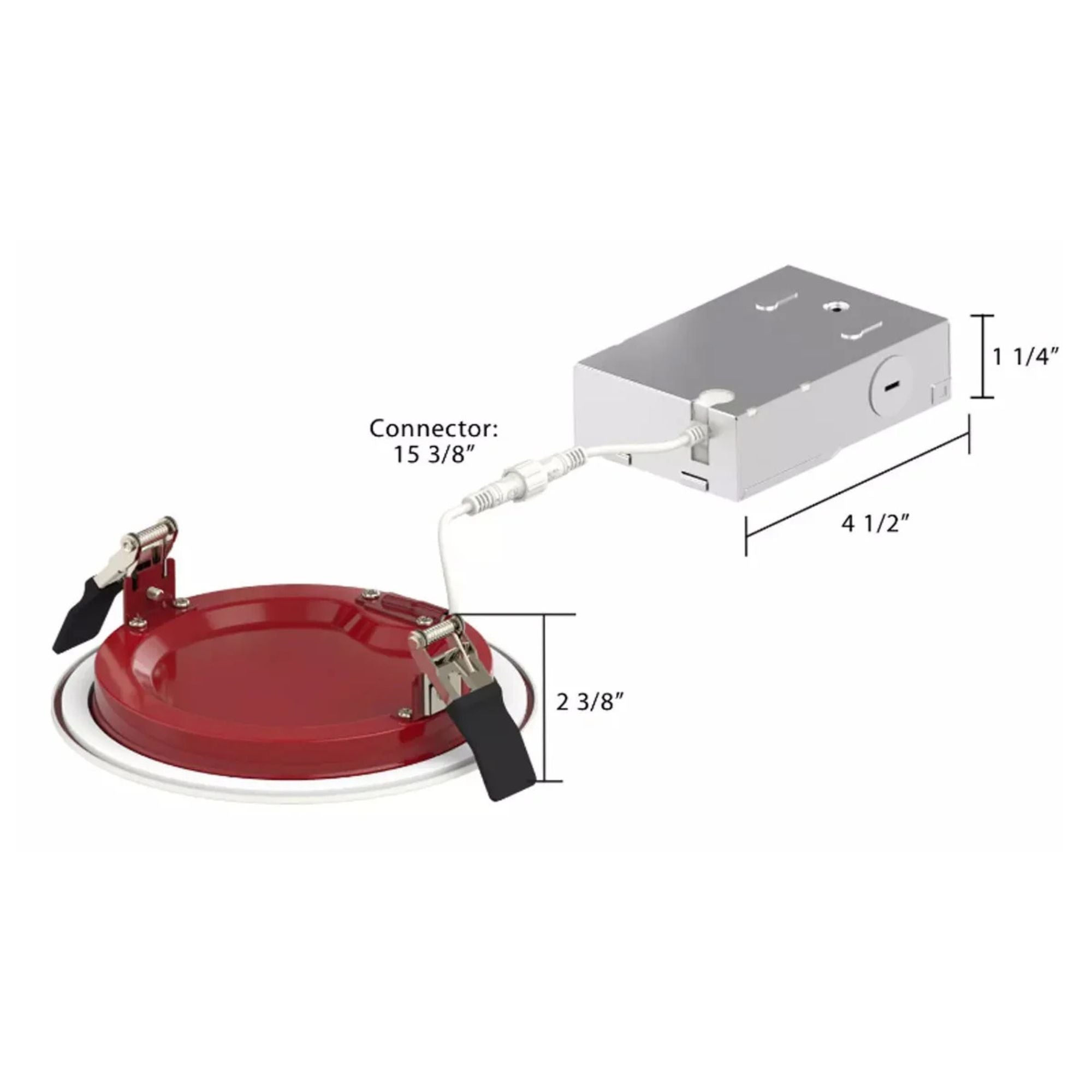 4" Fire Rated Wafer LED Recessed Light, 1000 Lm, 5-CCT, Baffle Trim