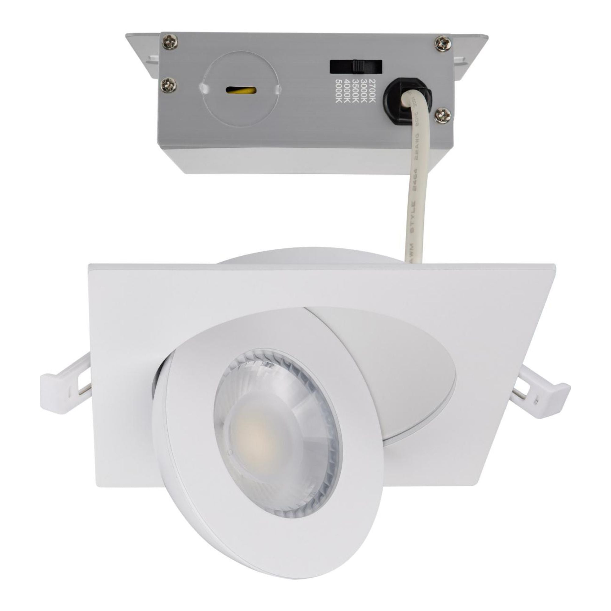4" Square Gimbal Downlight with Remote Driver, 750 Lumens, 5-CCT