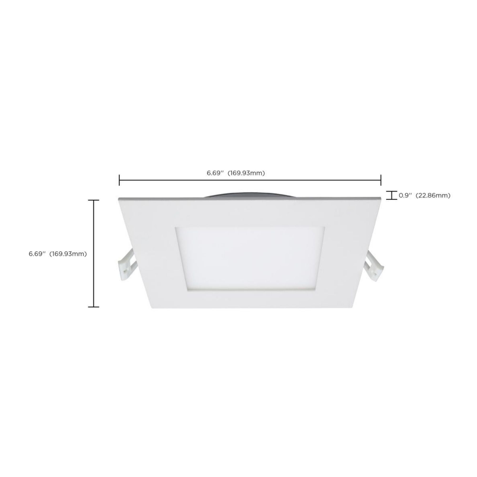 Edge-Lit 6" Square Canless LED Recessed Light, 12W, 700 Lm, 5-CCT