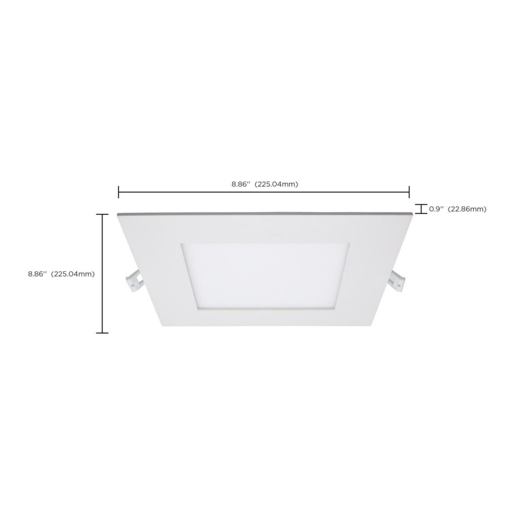 Edge-Lit 8" Square Canless LED Recessed Light, 24W, 1650 Lm, 5-CCT
