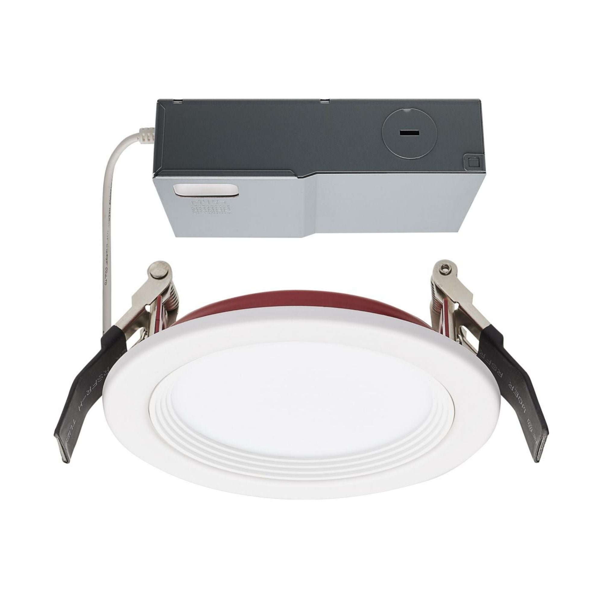 Fire Rated 4" Canless LED Recessed Light, 800 Lm, 5-CCT, Baffle Trim