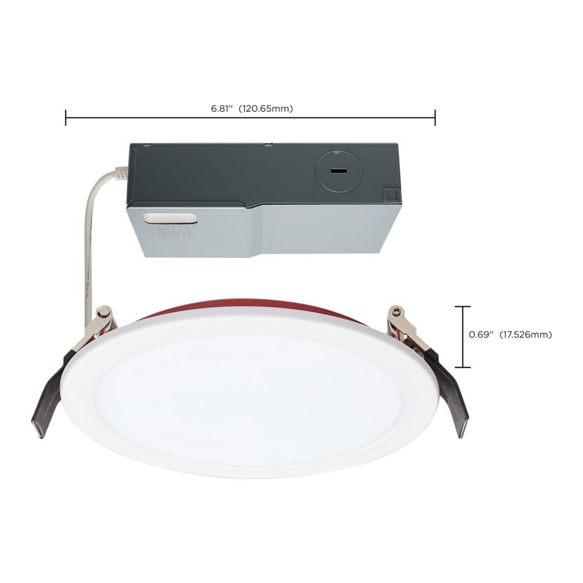 Fire Rated 6" Canless LED Recessed Light, 1050 Lm, 5-CCT, Baffle Trim