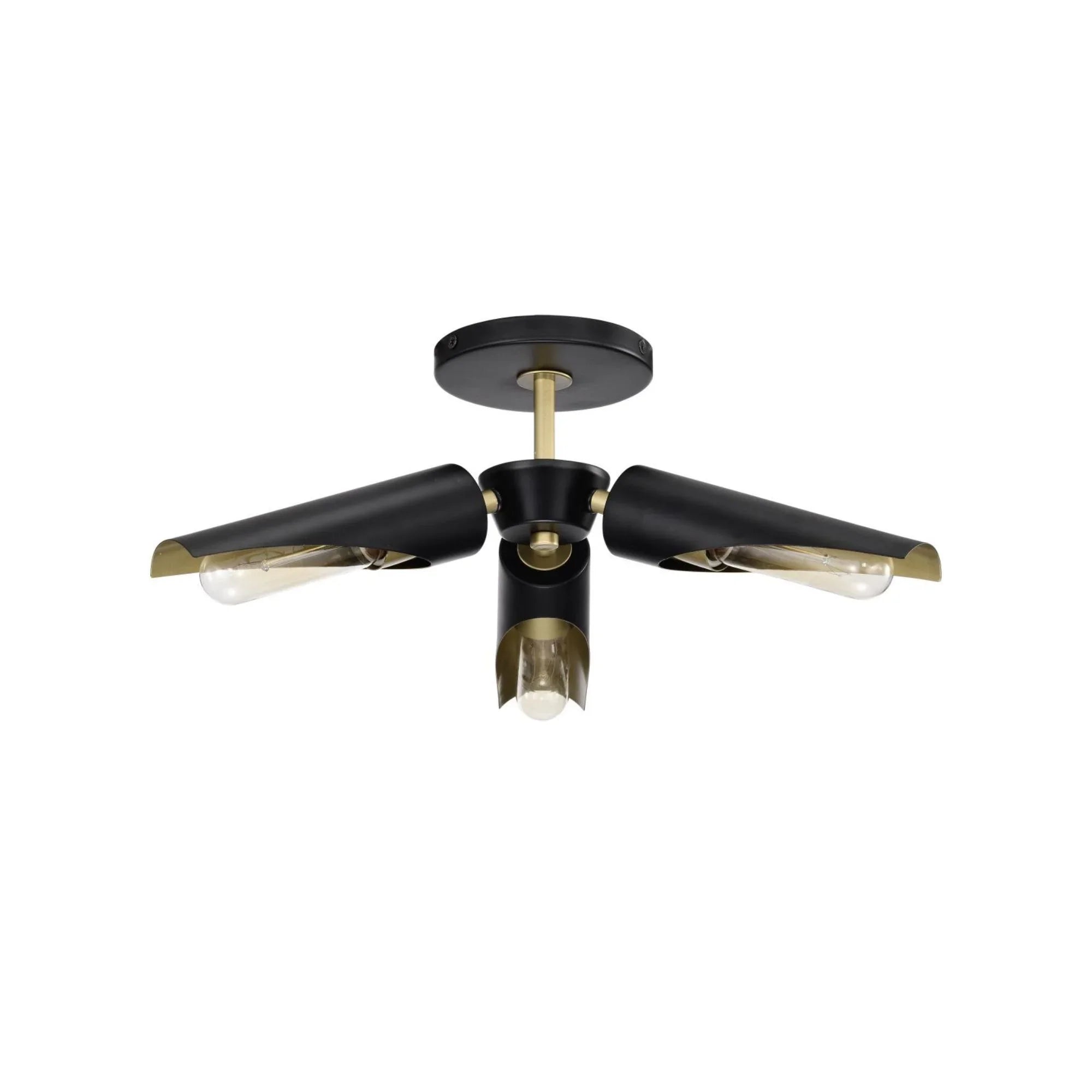 Marc 16" 2 lights Semi-flush Mount, Matte Black Finish