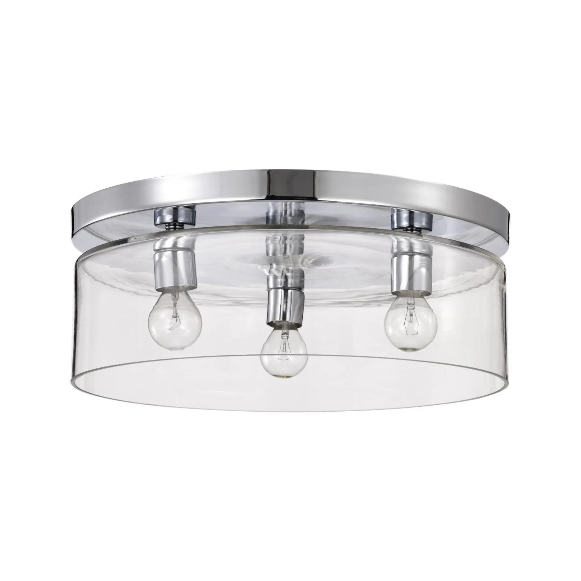Marlowe 15" 3 Lights Flush Mount, Polished Nickel Finish