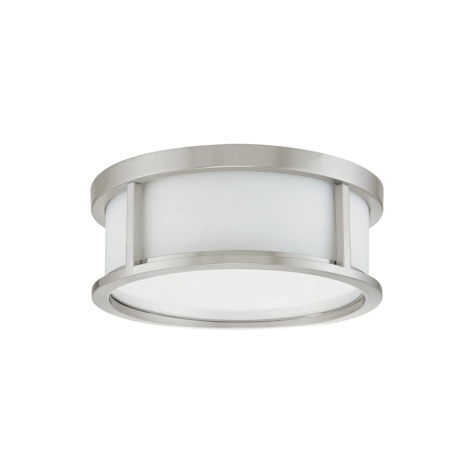 Odeon 13" 2-Light Flush Mount, Brushed Nickel Finish