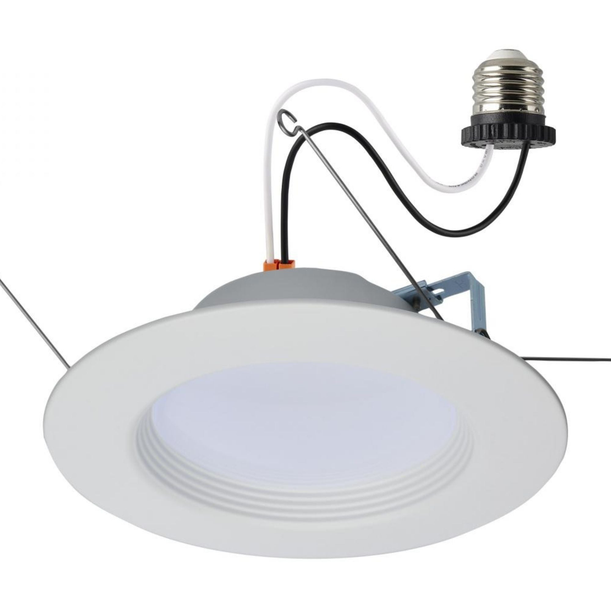 5/6" Retrofit LED Can Light, 9W, 800 Lm, 5-CCT, White Baffle Trim