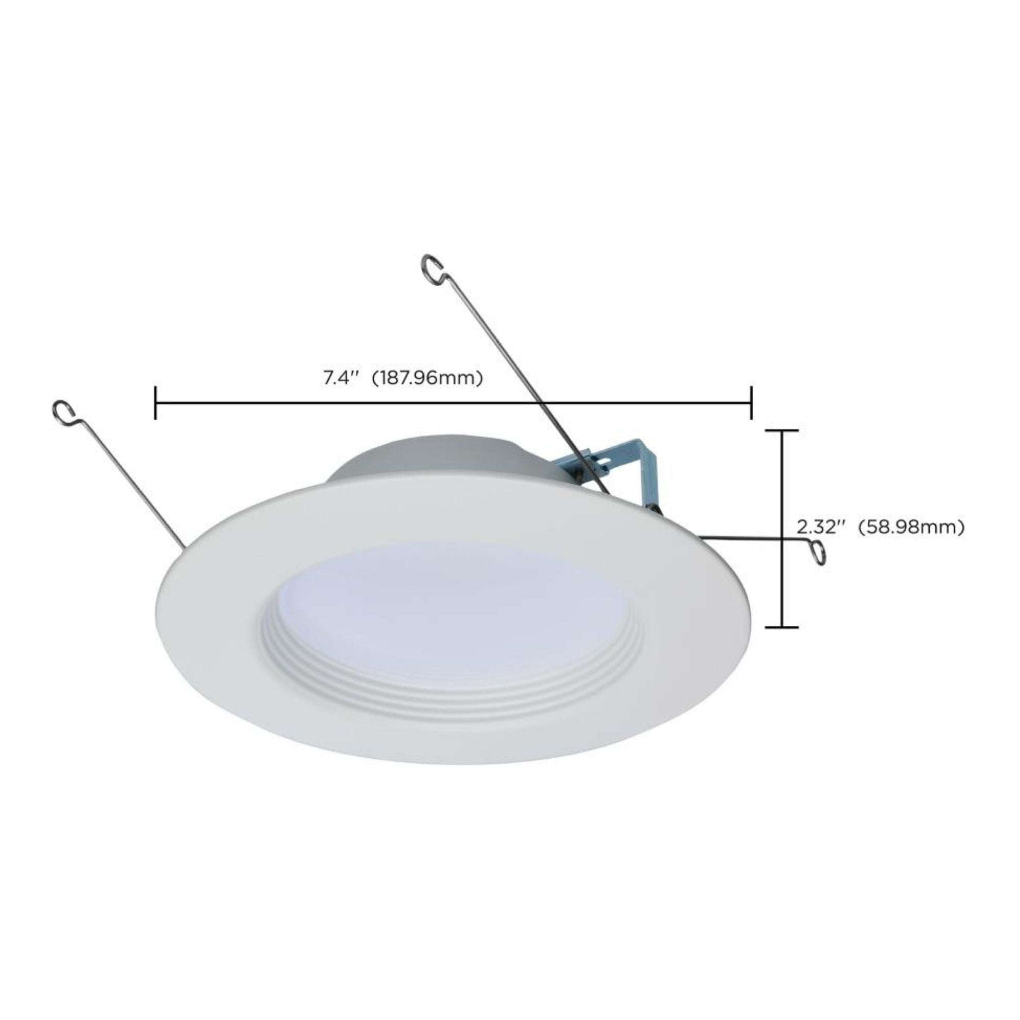 5/6" Retrofit LED Can Light, 9W, 800 Lm, 5-CCT, White Baffle Trim