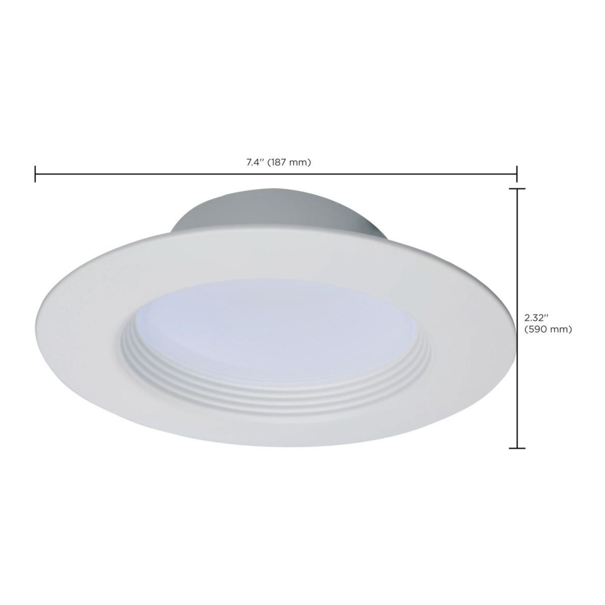 5/6" Retrofit LED Can Light, 14W, 1200 Lm, 5-CCT, White Baffle Trim