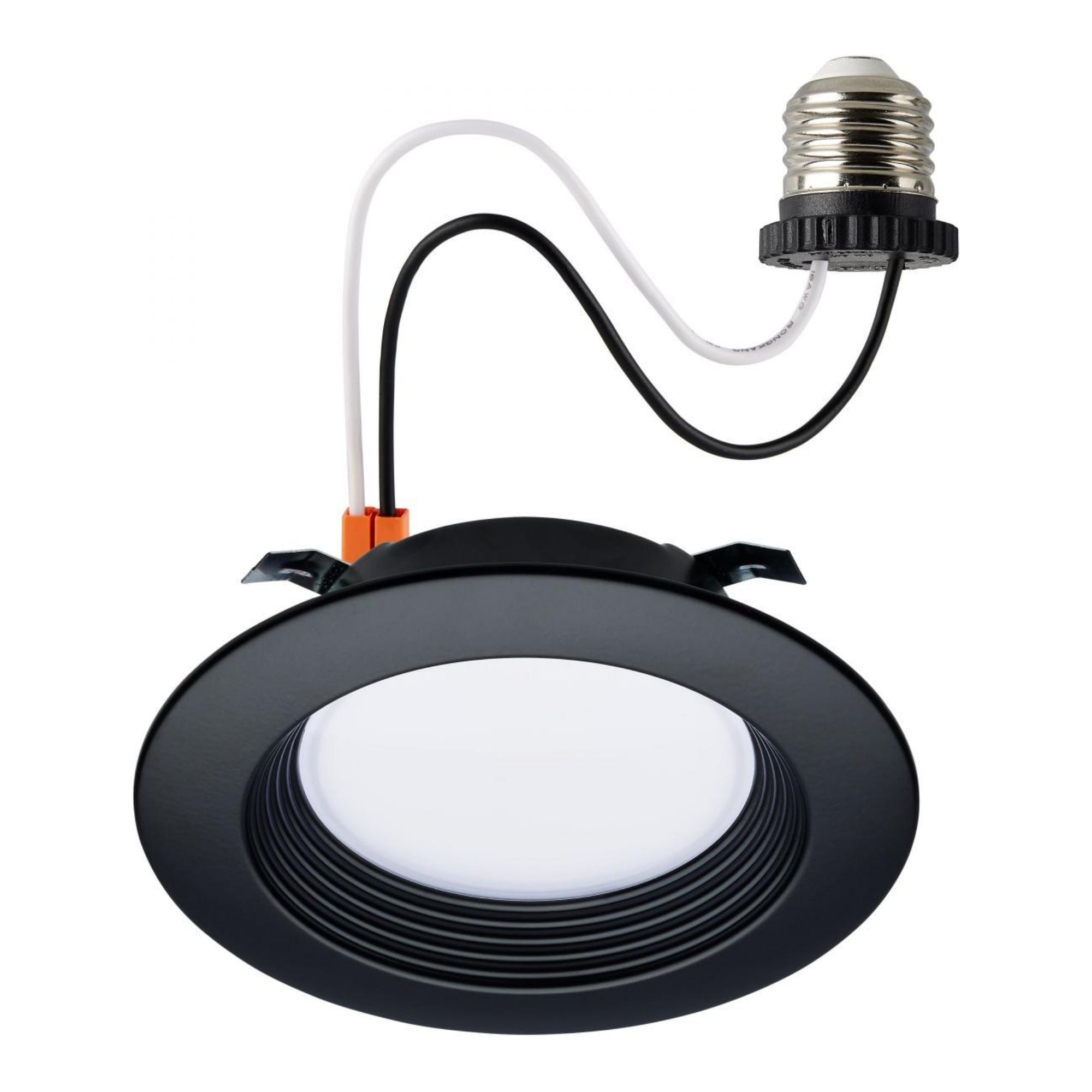 4" Retrofit LED Can Light, 7W, 600 Lm, 5-CCT, Black Baffle Trim