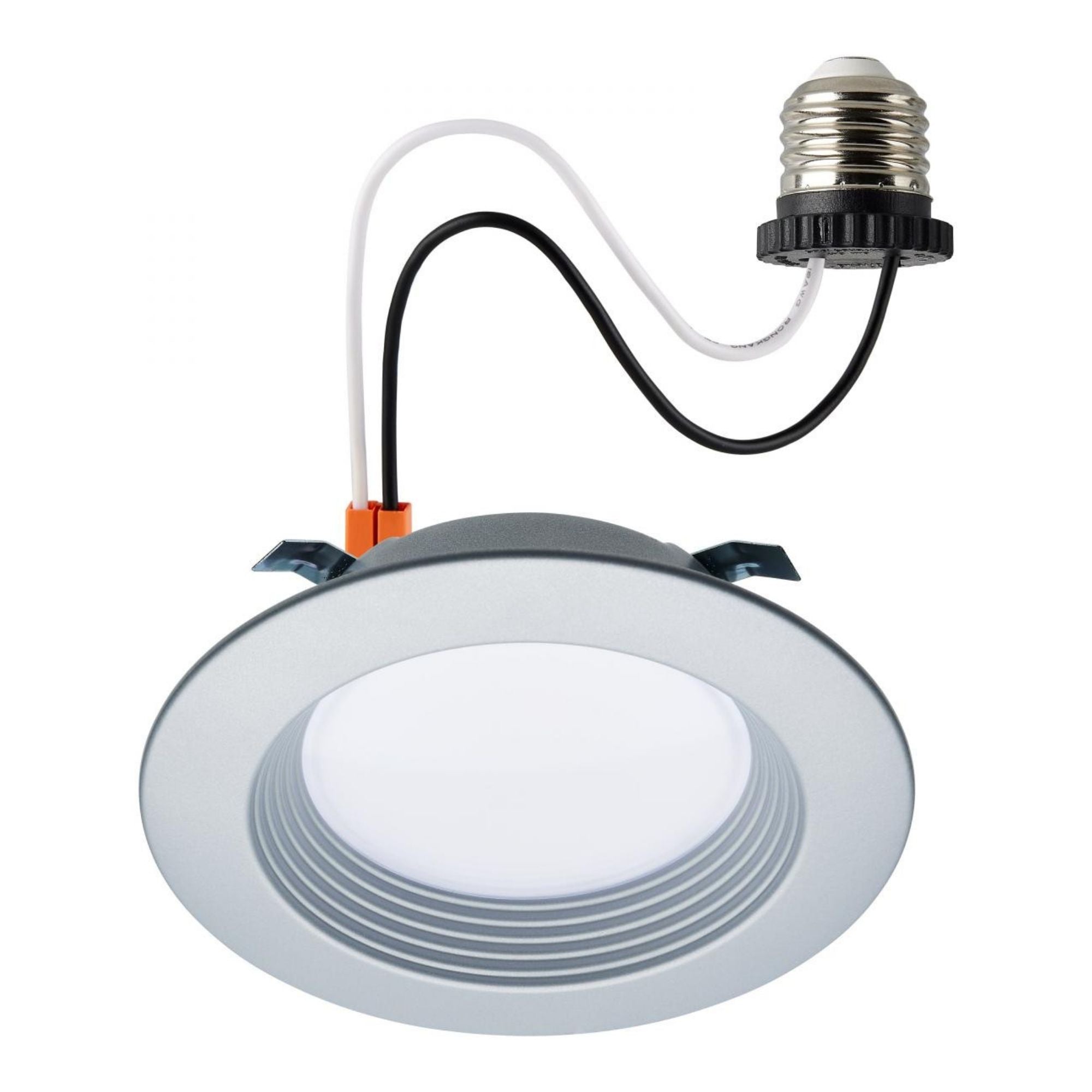 4" Retrofit LED Can Light, 7W, 600 Lm, 5-CCT, Nickel Baffle Trim
