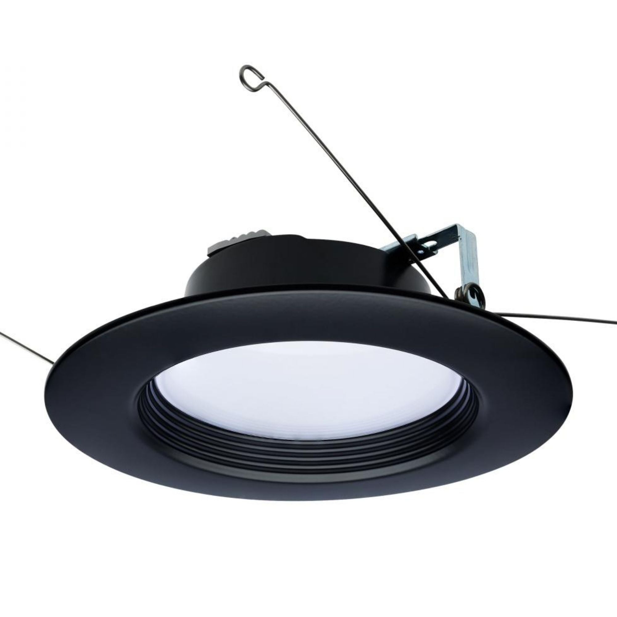 5/6" Retrofit LED Can Light, 9W, 800 Lm, 5-CCT, Black Baffle Trim