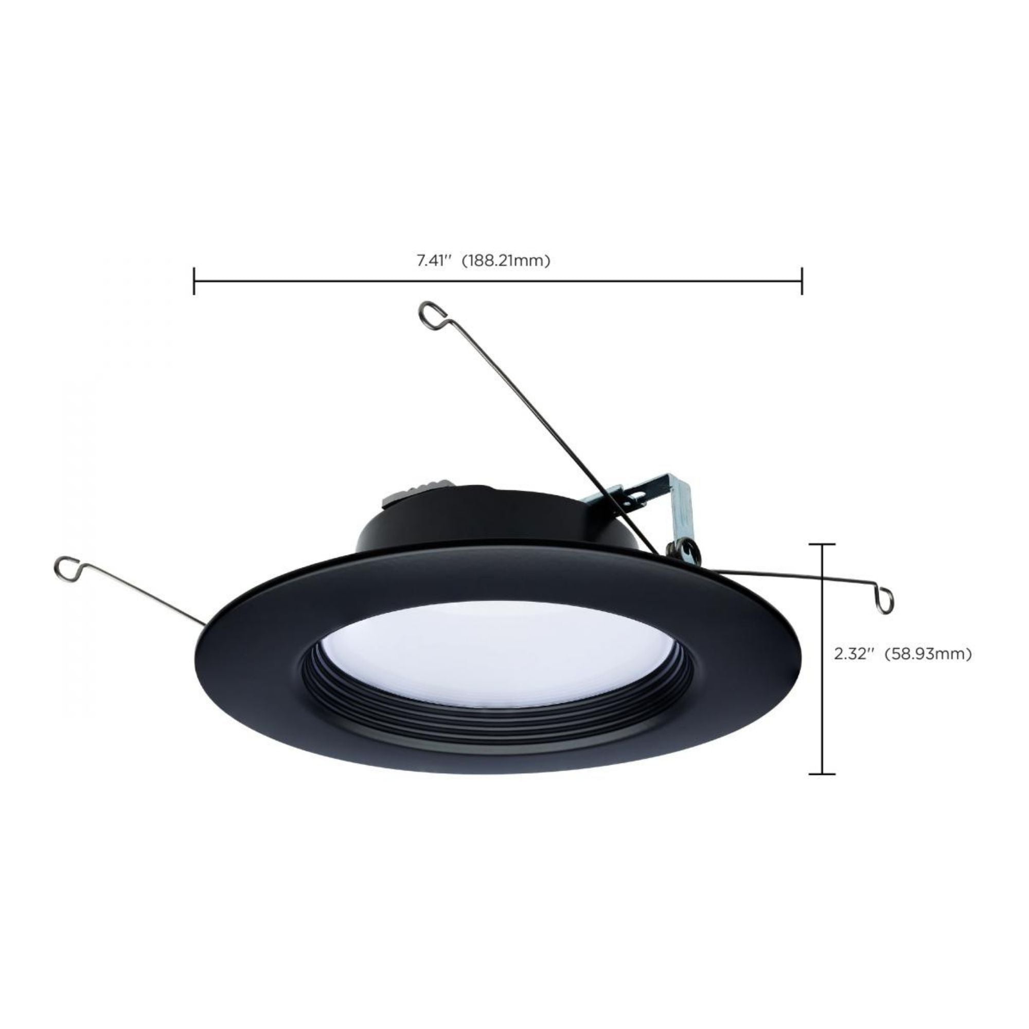 5/6" Retrofit LED Can Light, 9W, 800 Lm, 5-CCT, Black Baffle Trim