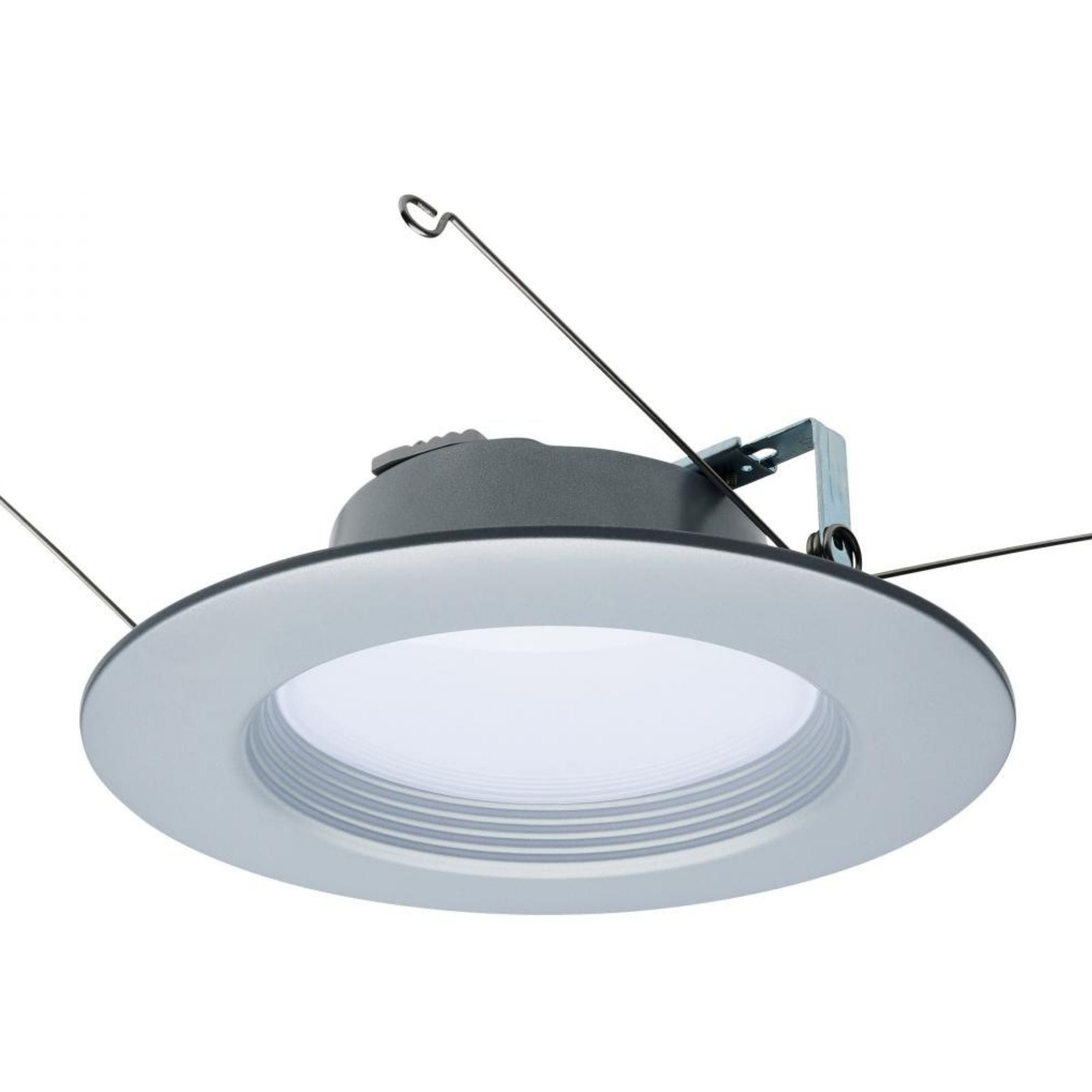 5/6" Retrofit LED Can Light, 9W, 800 Lm, 5-CCT, Nickel Baffle Trim