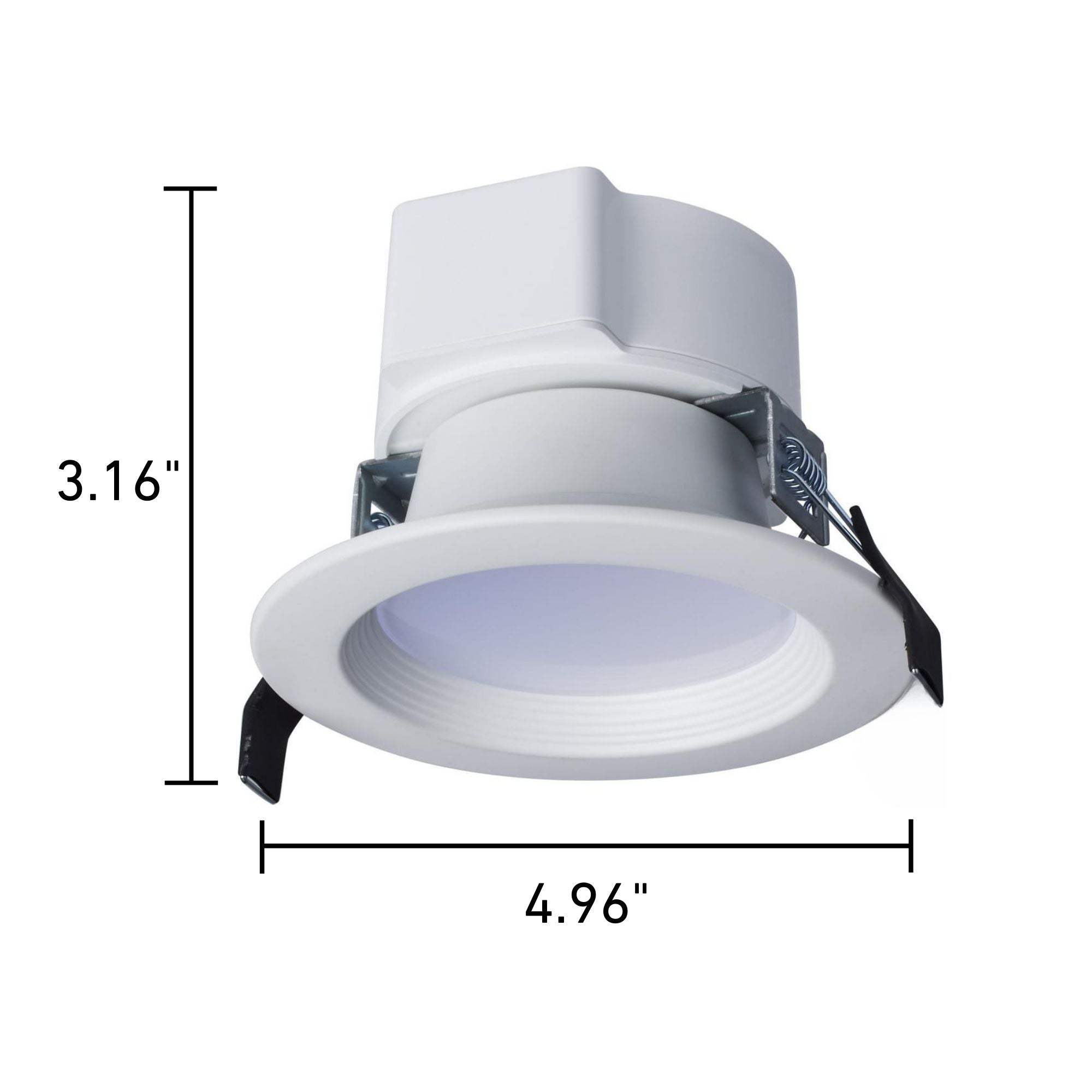 4" Commercial LED Downlight, 12W, 1200 Lm, 5-CCT, Baffle Trim, 120-277V