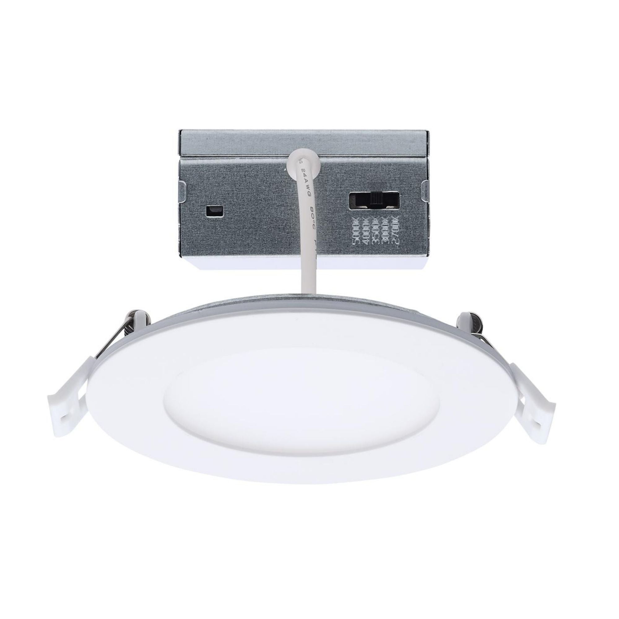 4" LED Downlight with Night Light, 760 Lm, Selectable CCT, White Round Trim