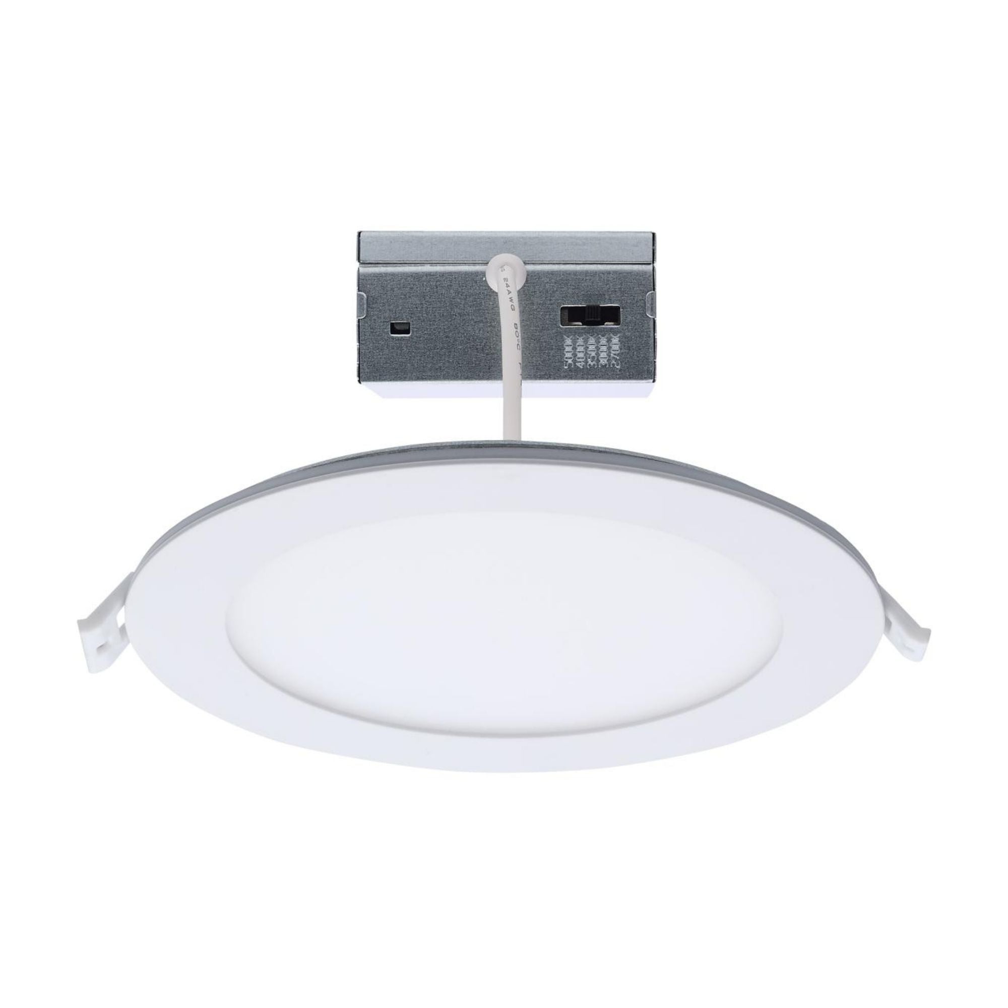 6" LED Downlight with Night Light, 1000 Lm, Selectable CCT, White Round Trim