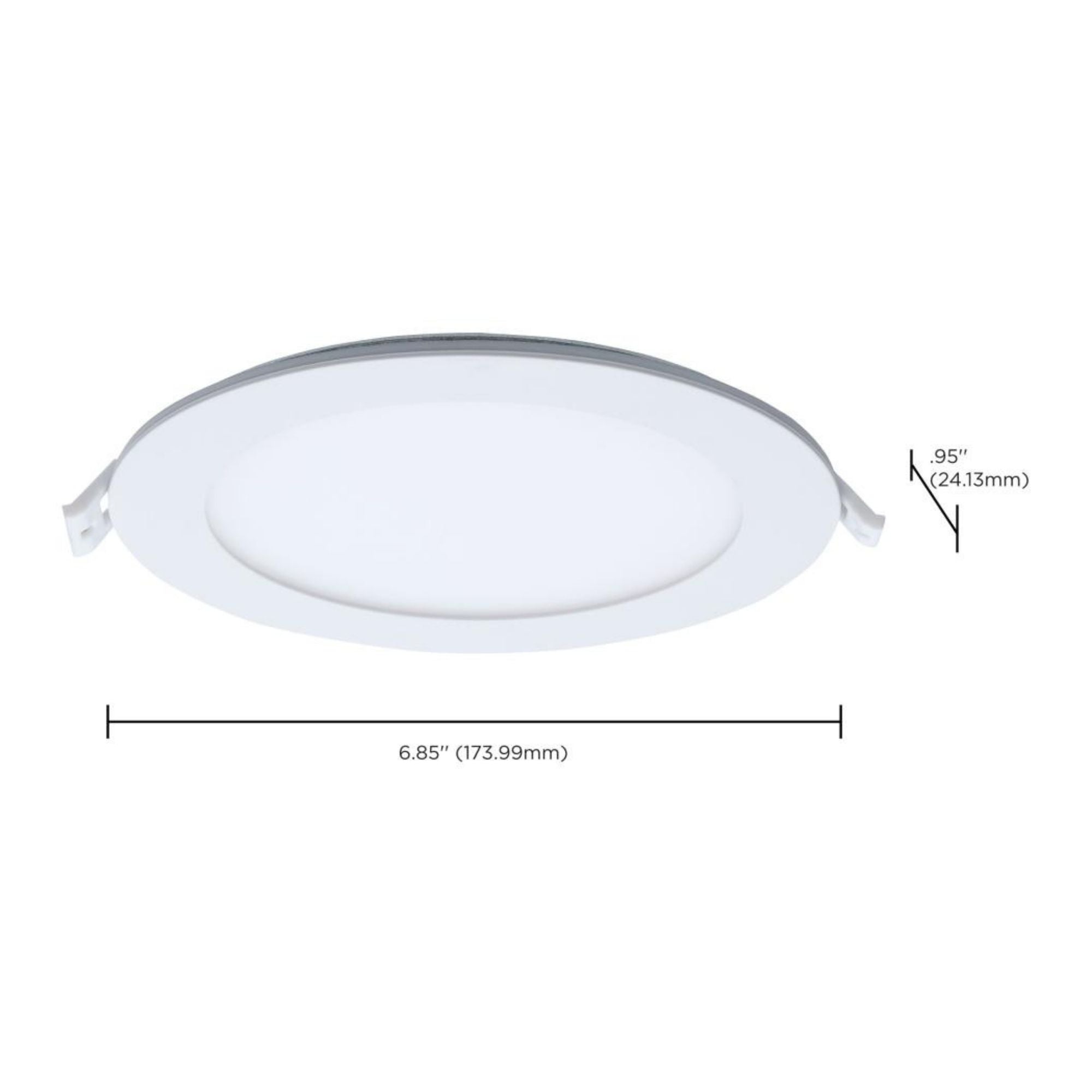 6" LED Downlight with Night Light, 1000 Lm, Selectable CCT, White Round Trim