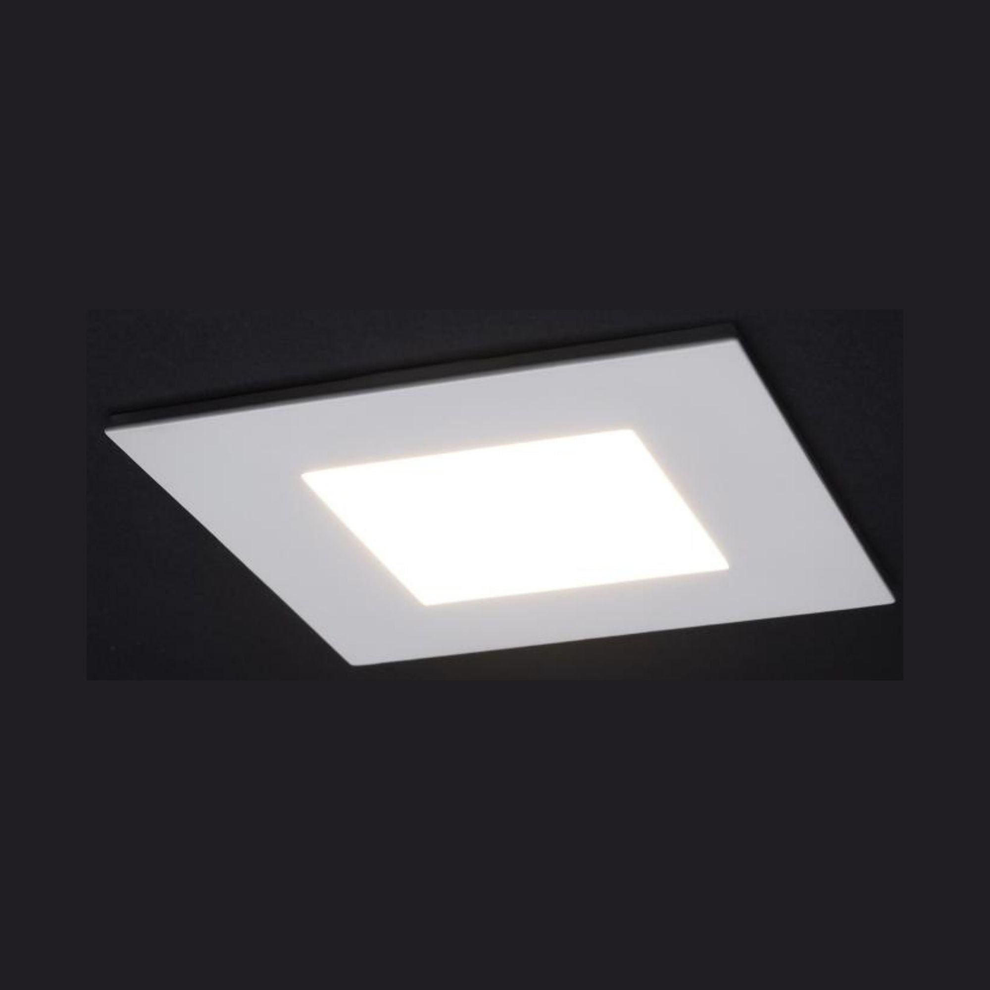4" LED Downlight with Night Light, 760 Lm, Selectable CCT, White Square Trim