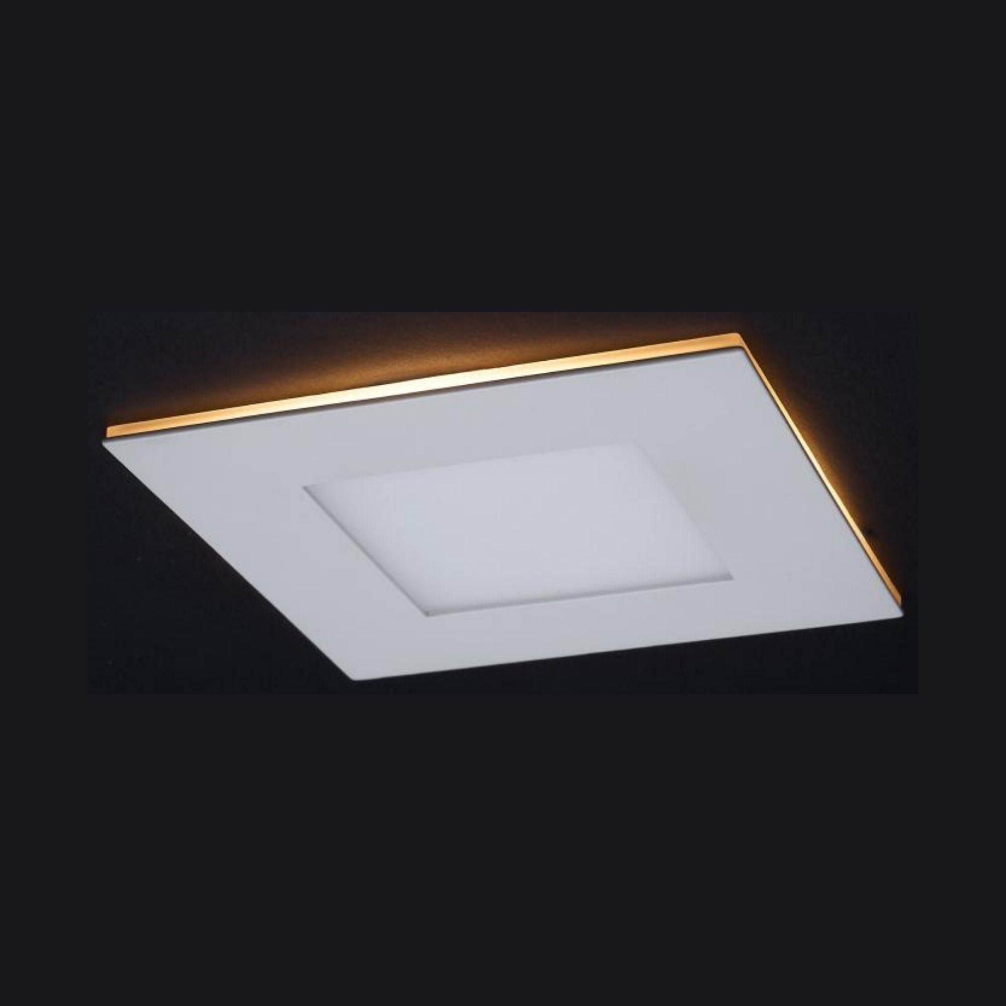4" LED Downlight with Night Light, 760 Lm, Selectable CCT, White Square Trim