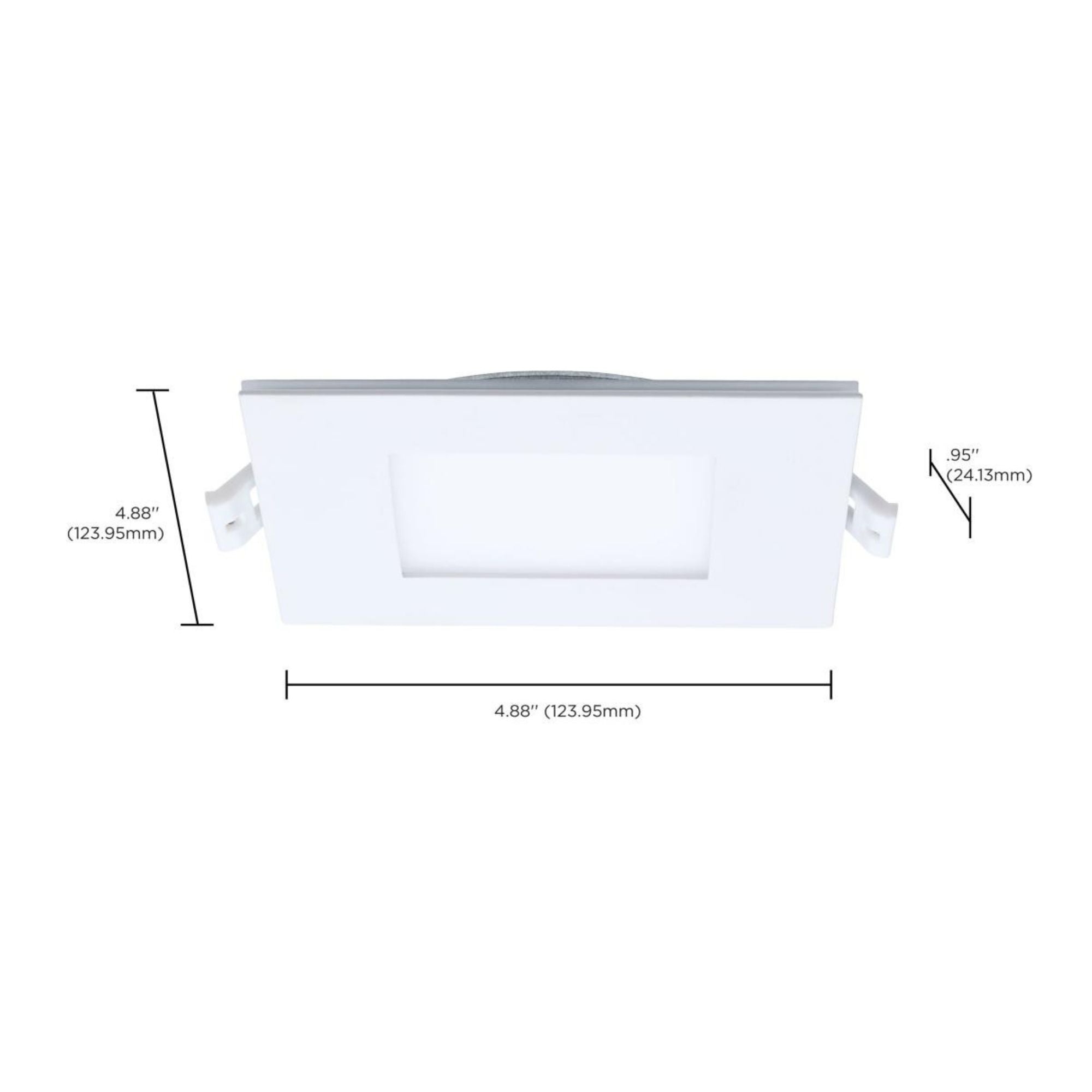 4" LED Downlight with Night Light, 760 Lm, Selectable CCT, White Square Trim