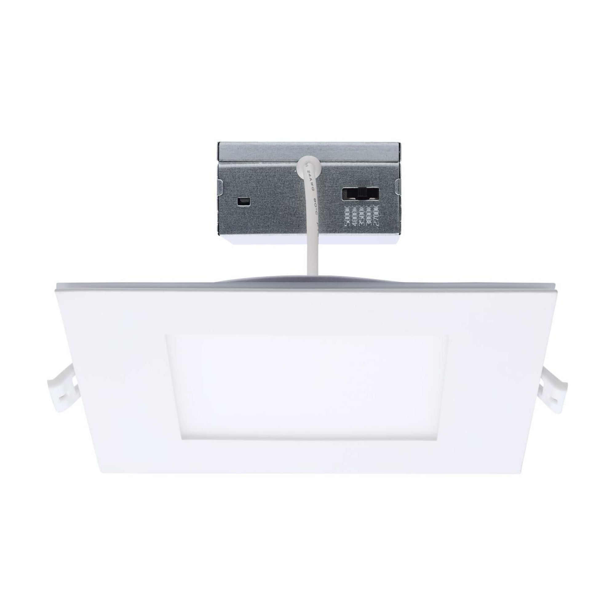 6" LED Downlight with Night Light, 1000 Lm, Selectable CCT, White Square Trim