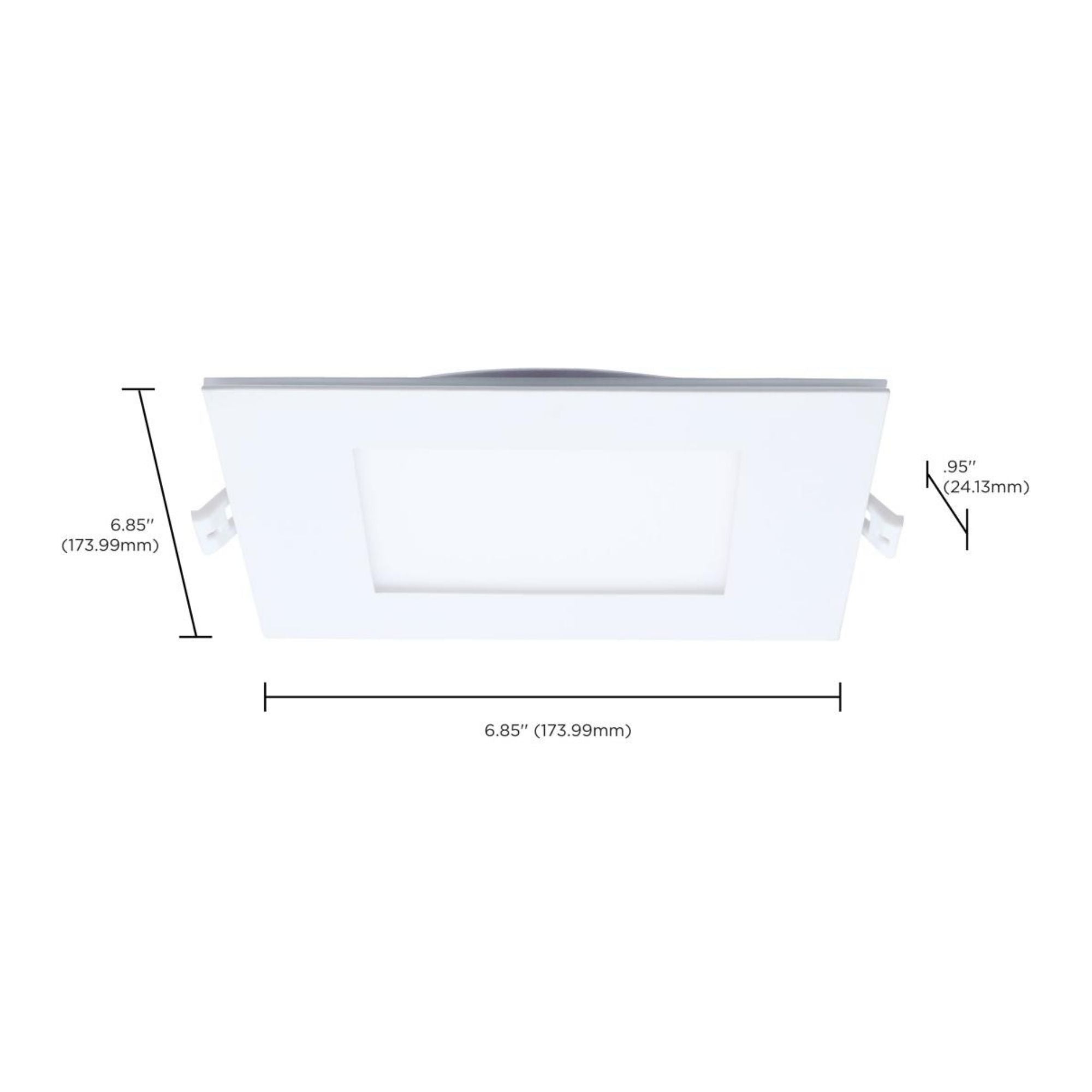 6" LED Downlight with Night Light, 1000 Lm, Selectable CCT, White Square Trim
