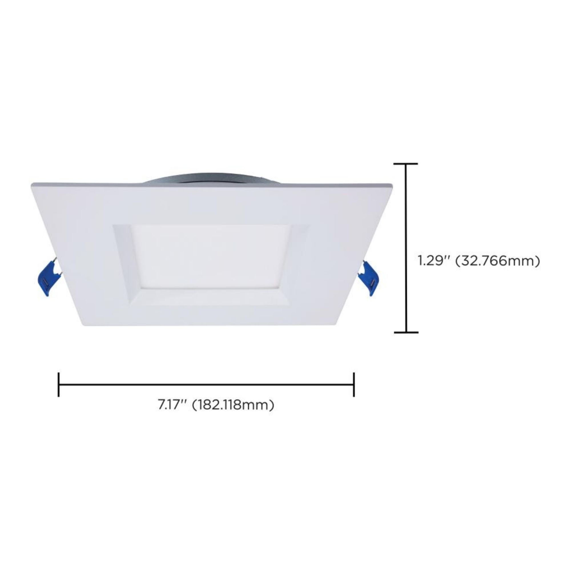 Slim Fit 6" Square Canless LED Recessed Light, 1000 Lm, 5-CCT, White Baffle Trim