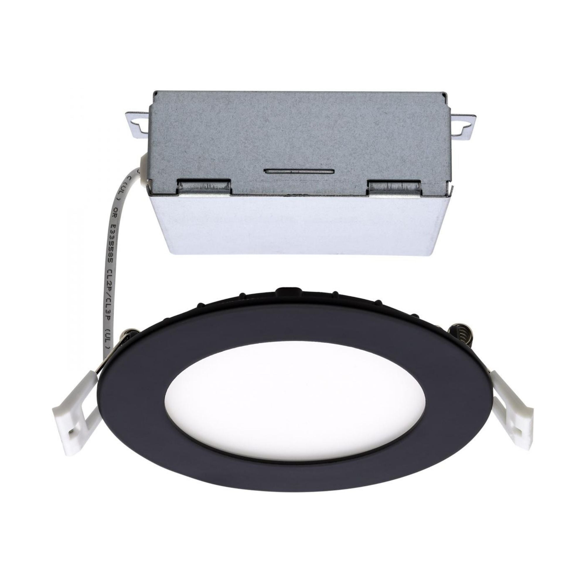 Slim Fit 4" Round Canless LED Recessed Light, 700 Lm, 5-CCT, Black Trim