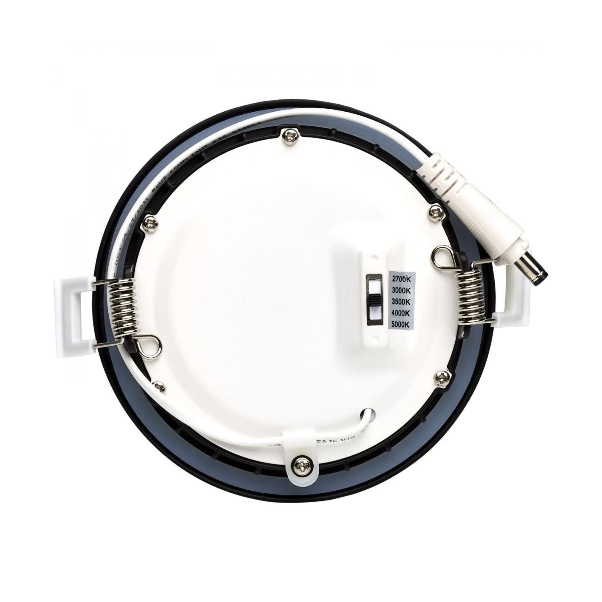 Slim Fit 4" Round Canless LED Recessed Light, 700 Lm, 5-CCT, Black Trim