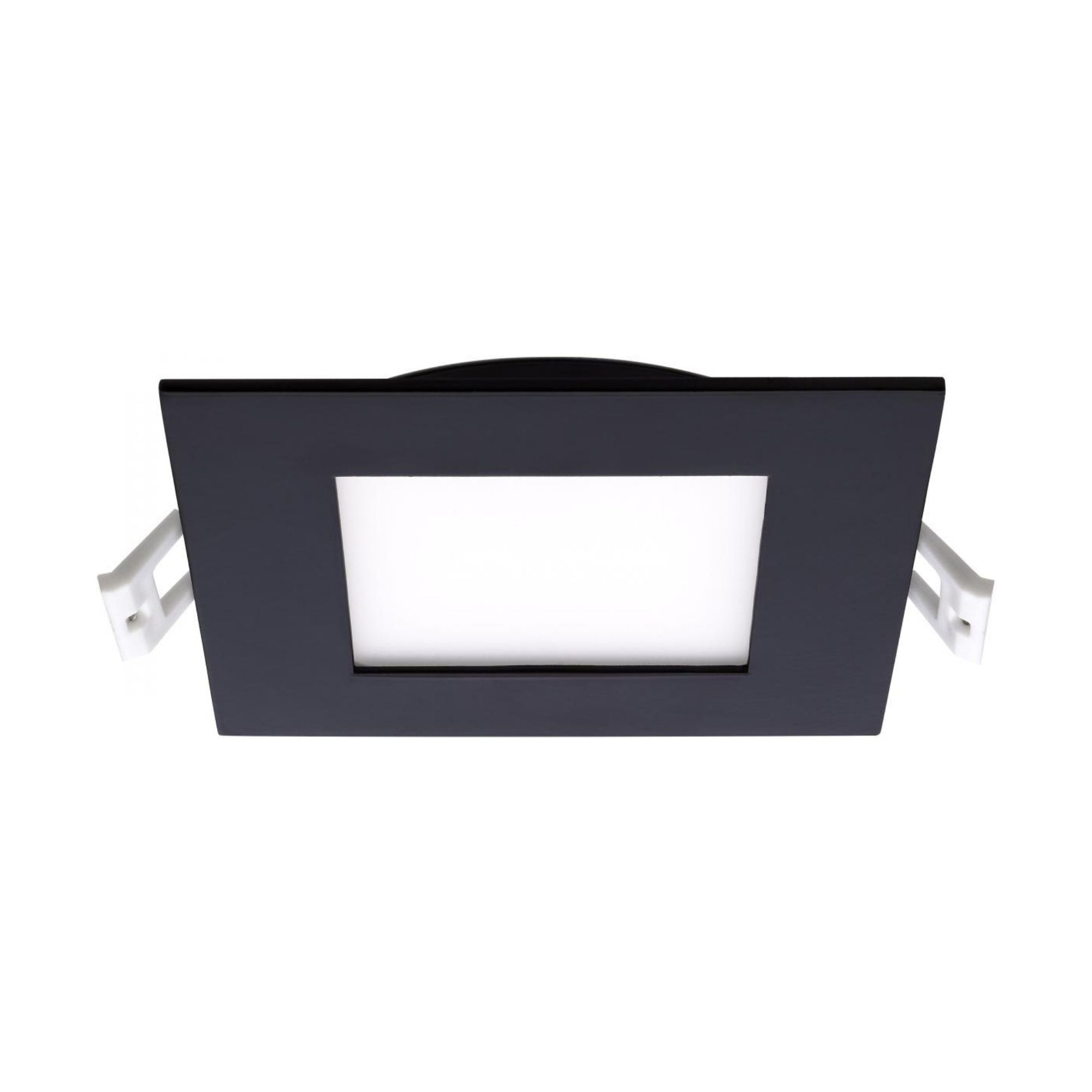 Slim Fit 4" Square Canless LED Recessed Light, 650 Lm, 5-CCT, Black Trim