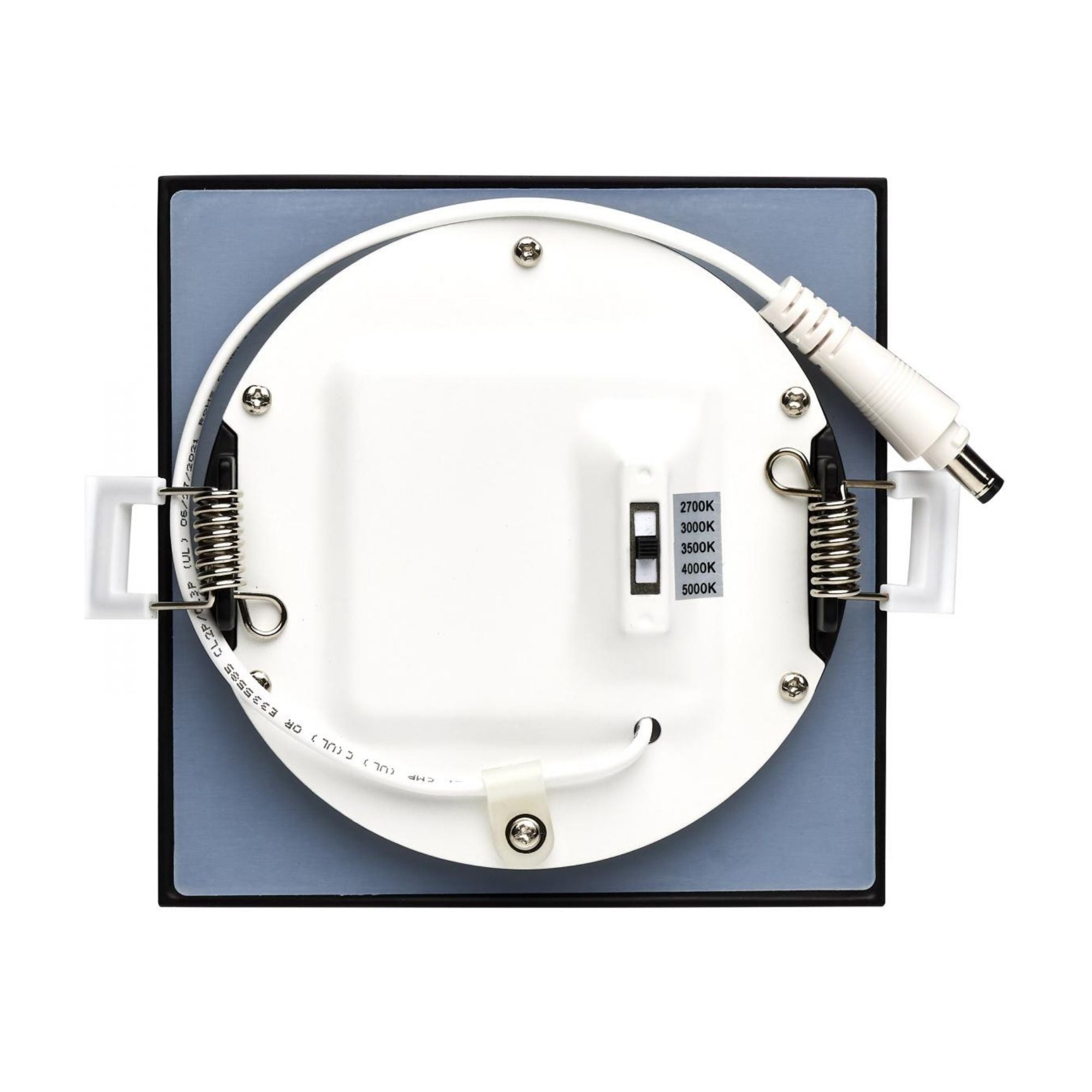 Slim Fit 4" Square Canless LED Recessed Light, 650 Lm, 5-CCT, Black Trim