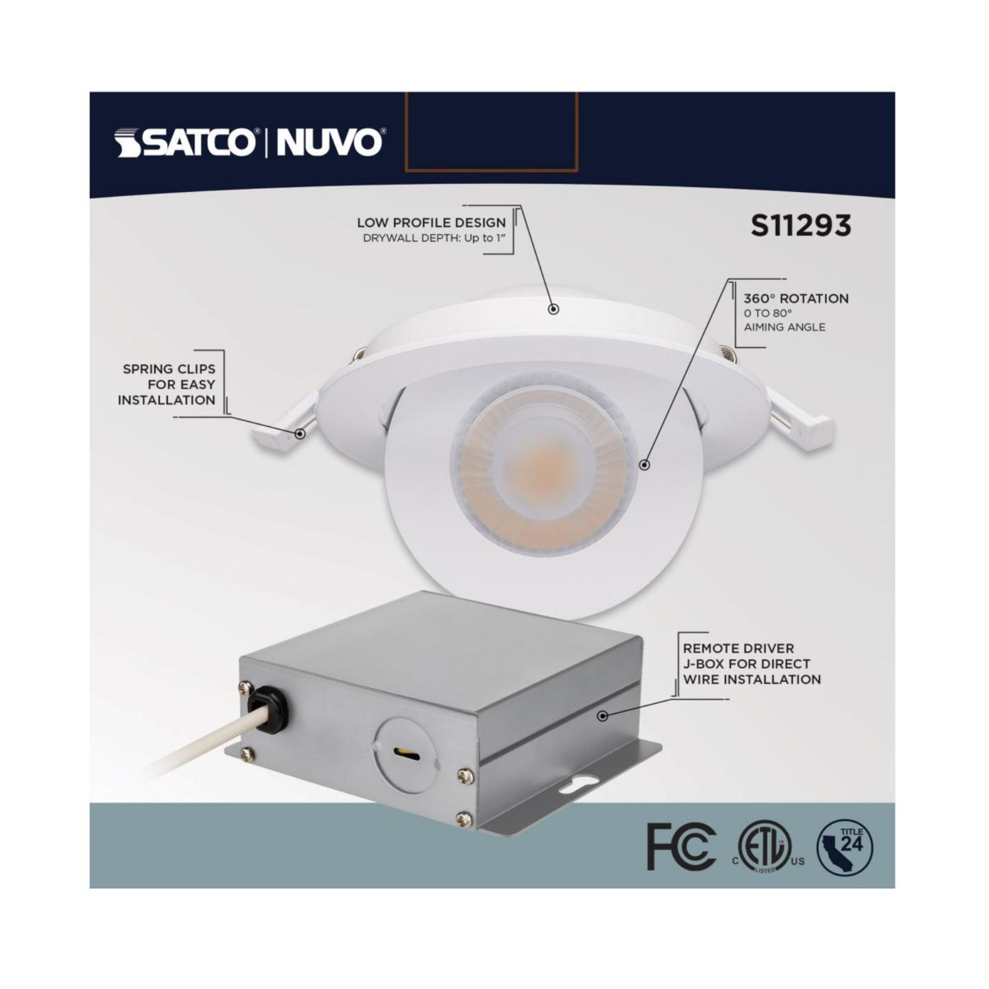 Starfish 4" Smart Gimbal LED Recessed Light, 650lm, RGB, 120-277V, Black
