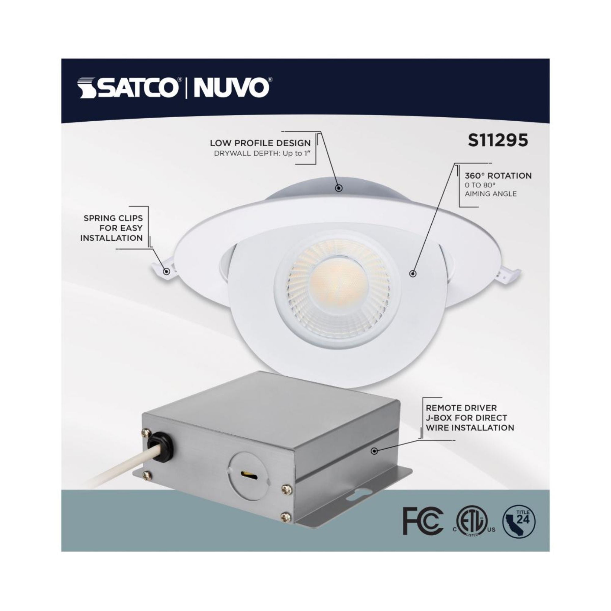 Starfish 6" Smart Gimbal LED Recessed Light, 1200lm, RGB, 120-277V, White