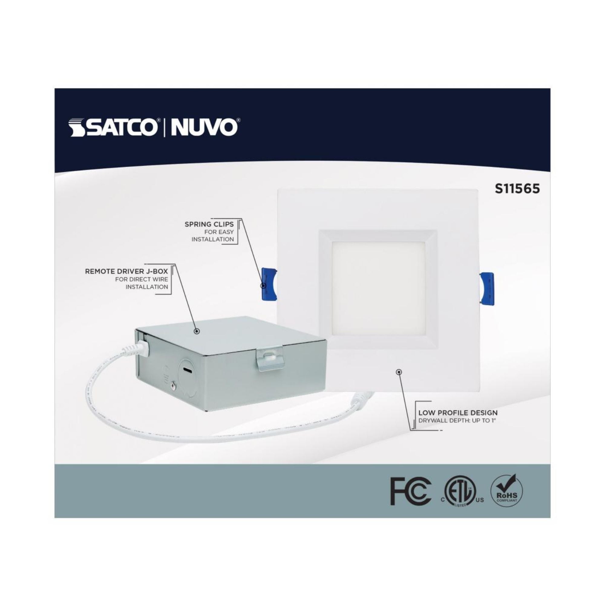 Starfish 4" Smart LED Downlight, 540lm, RGB, Square Regress Trim