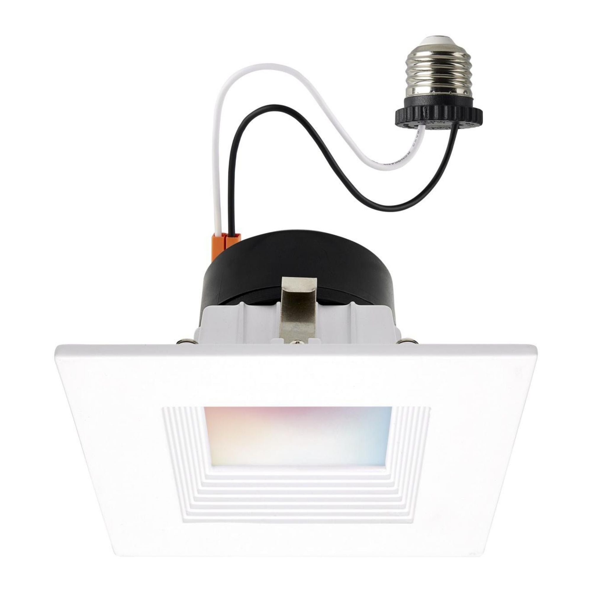 Starfish 4" Smart LED Retrofit Downlight, 650lm, RGB, Square Baffle Trim