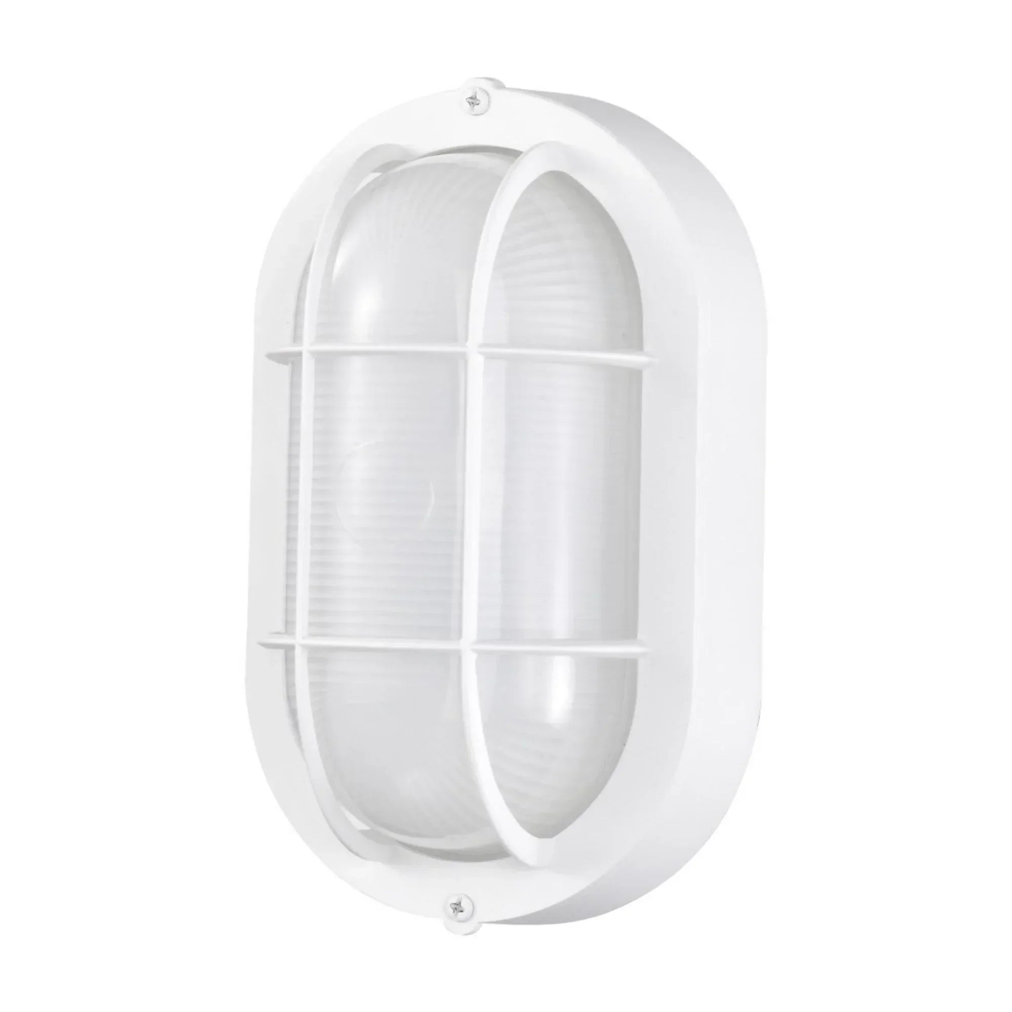 8.5" LED Oval Bulk Head Light, White Glass