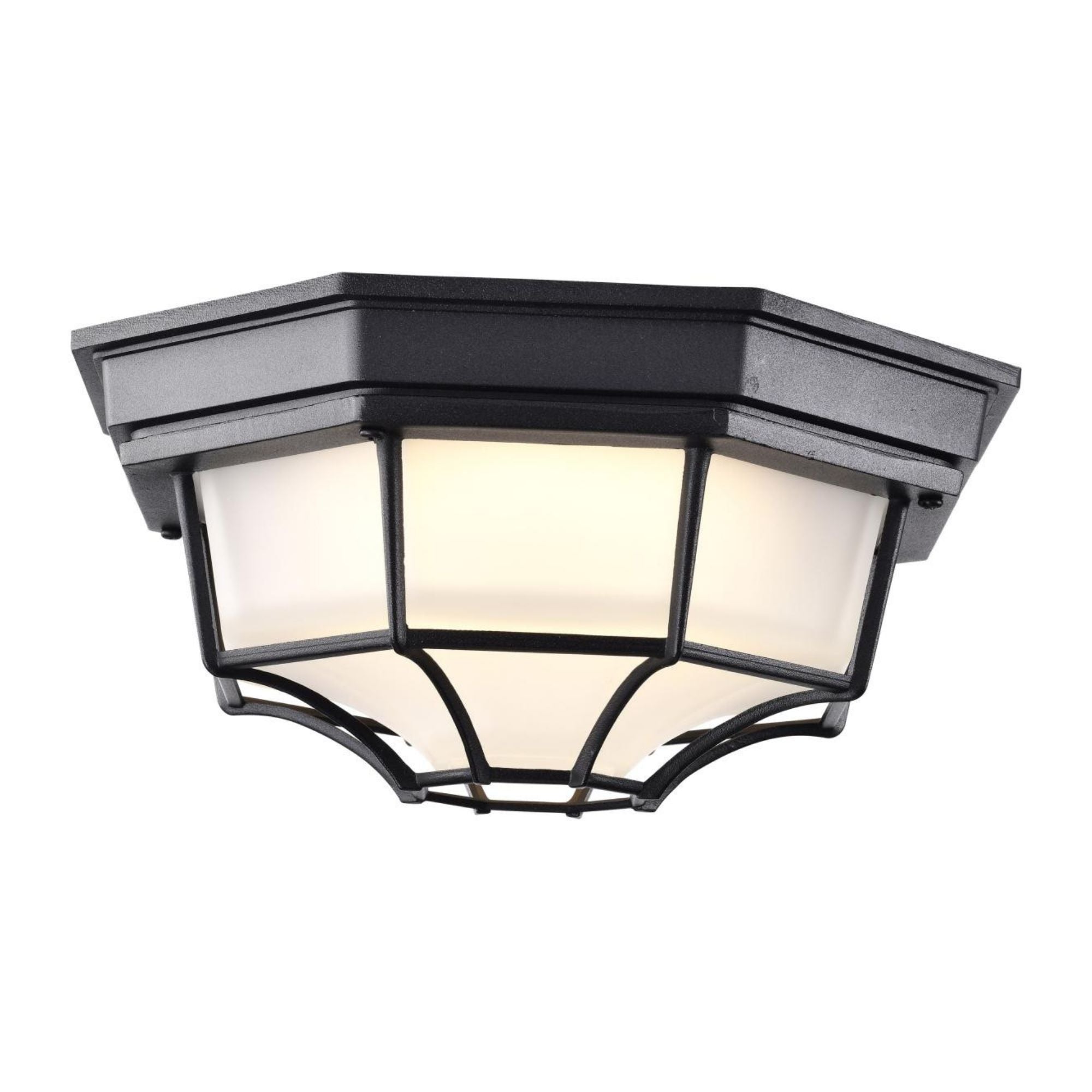 11" LED Ceiling Spider Cage Fixture, 1100 Lm, 3000K, Black - Bees Lighting