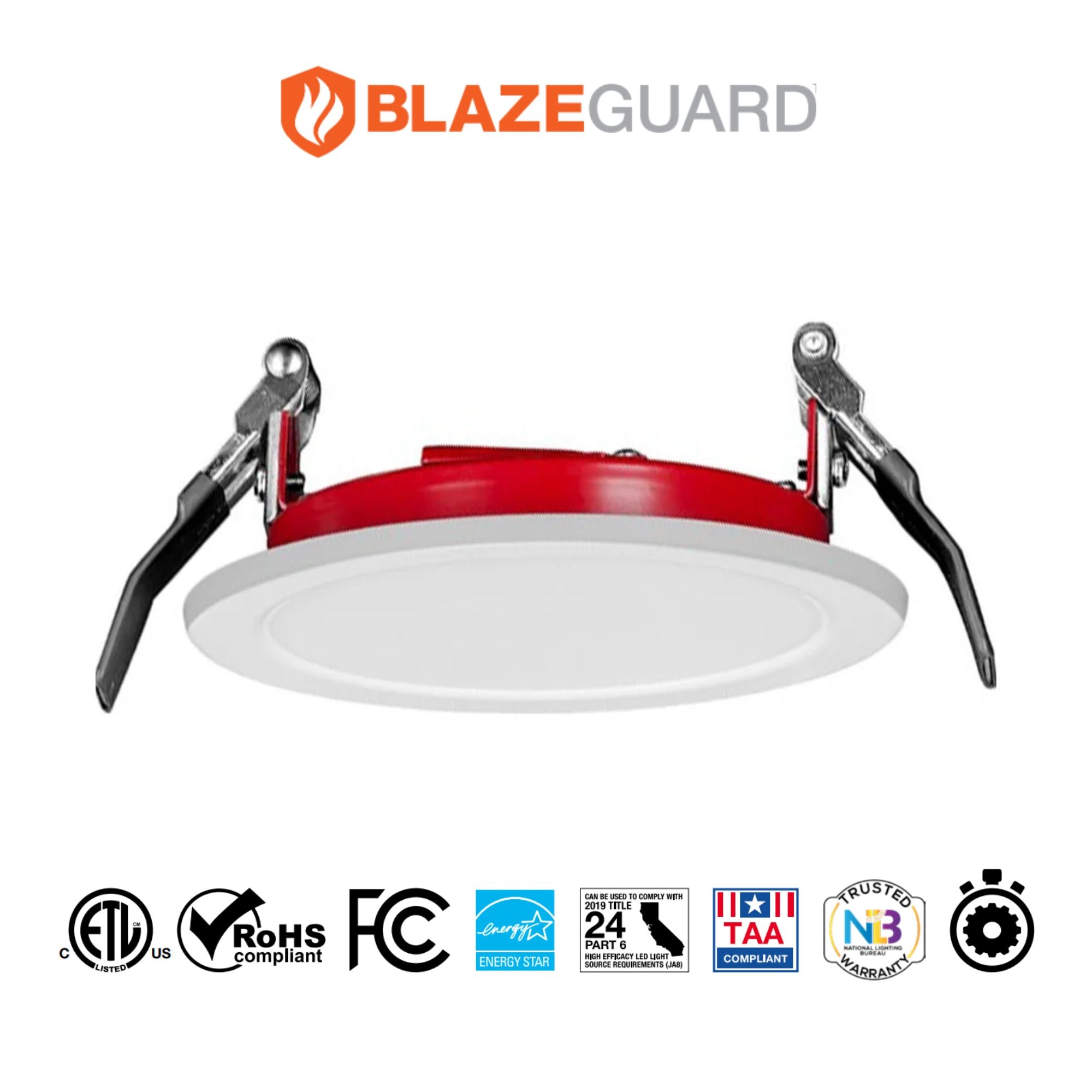 Blazeguard 4" Fire-Rated Recessed Downlight, 800 Lm, 5-CCT, 120-277V